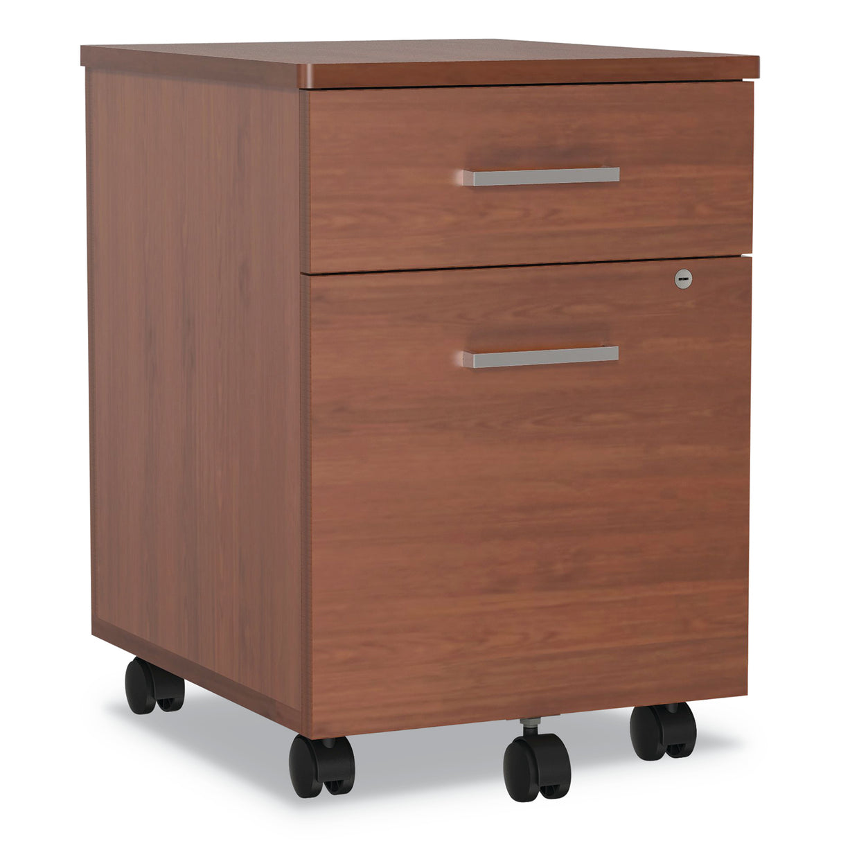 Linea Italia Trento Line Mobile Pedestal File, Left or Right, 2-Drawers: Box/File, Legal/Letter, Cherry, 16.5" x 19.75" x 23.63" (TR752CH)