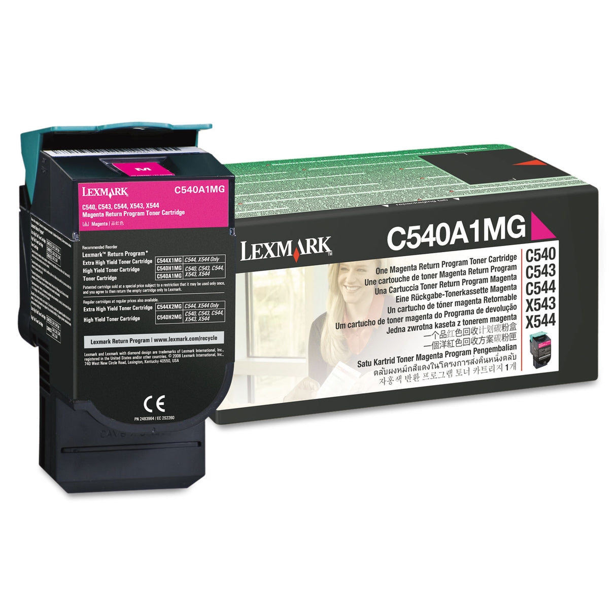 Lexmark C540A1MG Return Program Toner, 1,000 Page-Yield, Magenta
