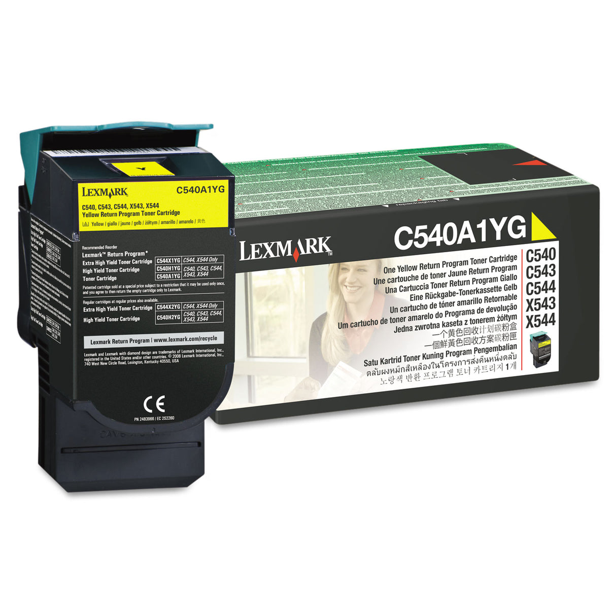 Lexmark C540A1YG Return Program Toner, 1,000 Page-Yield, Yellow