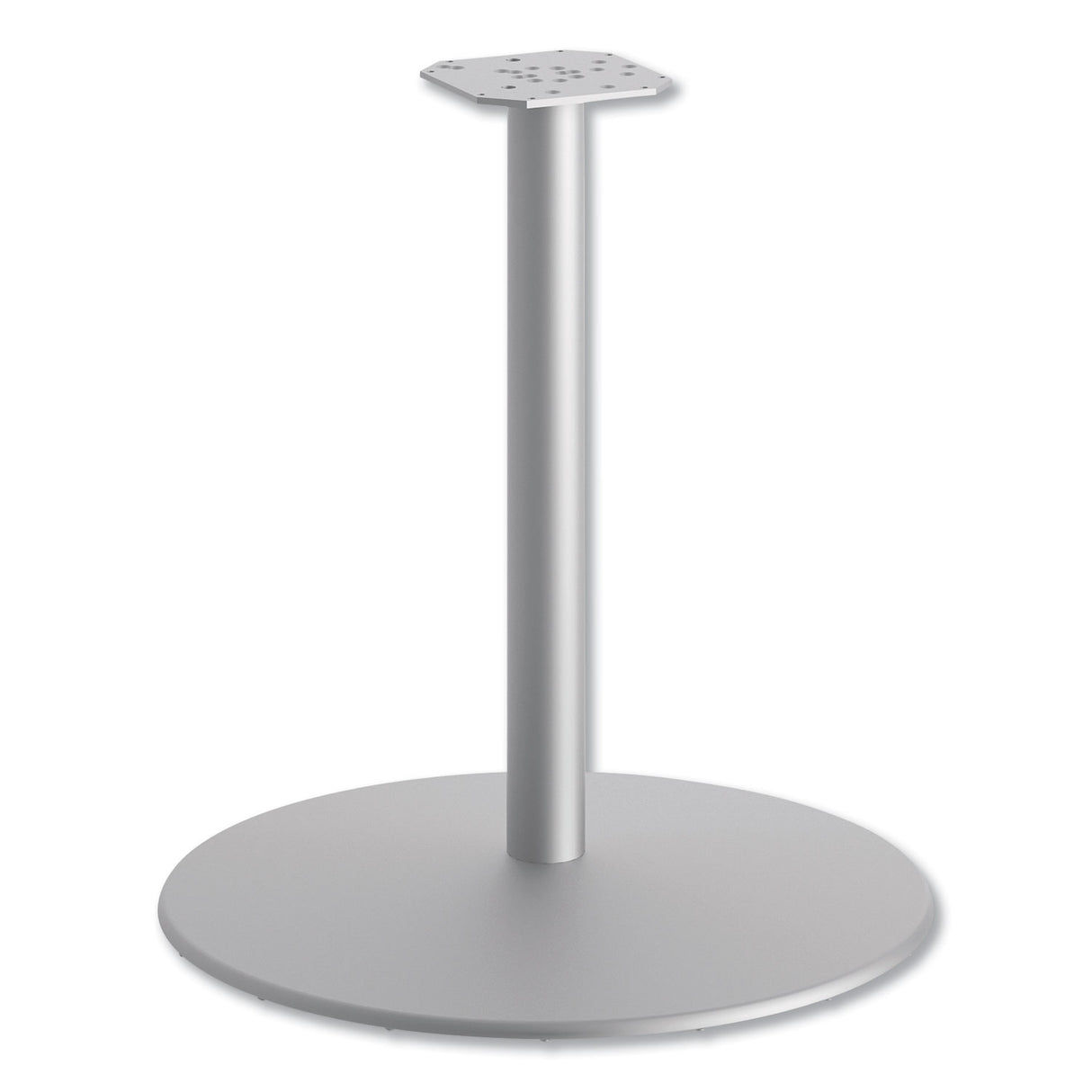 HON Between Round Disc Base for 30" Table Tops, 27.79" High, Textured Silver (HBTTD30)