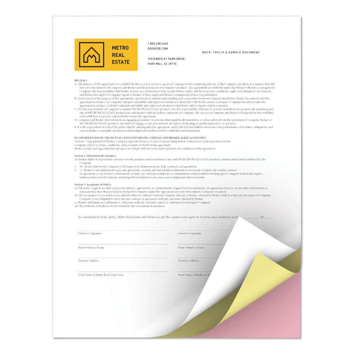 Xerox Revolution Carbonless 3-Part Paper, 8.5 x 11, White/Canary/Pink, 5,000/Carton (3R12425)
