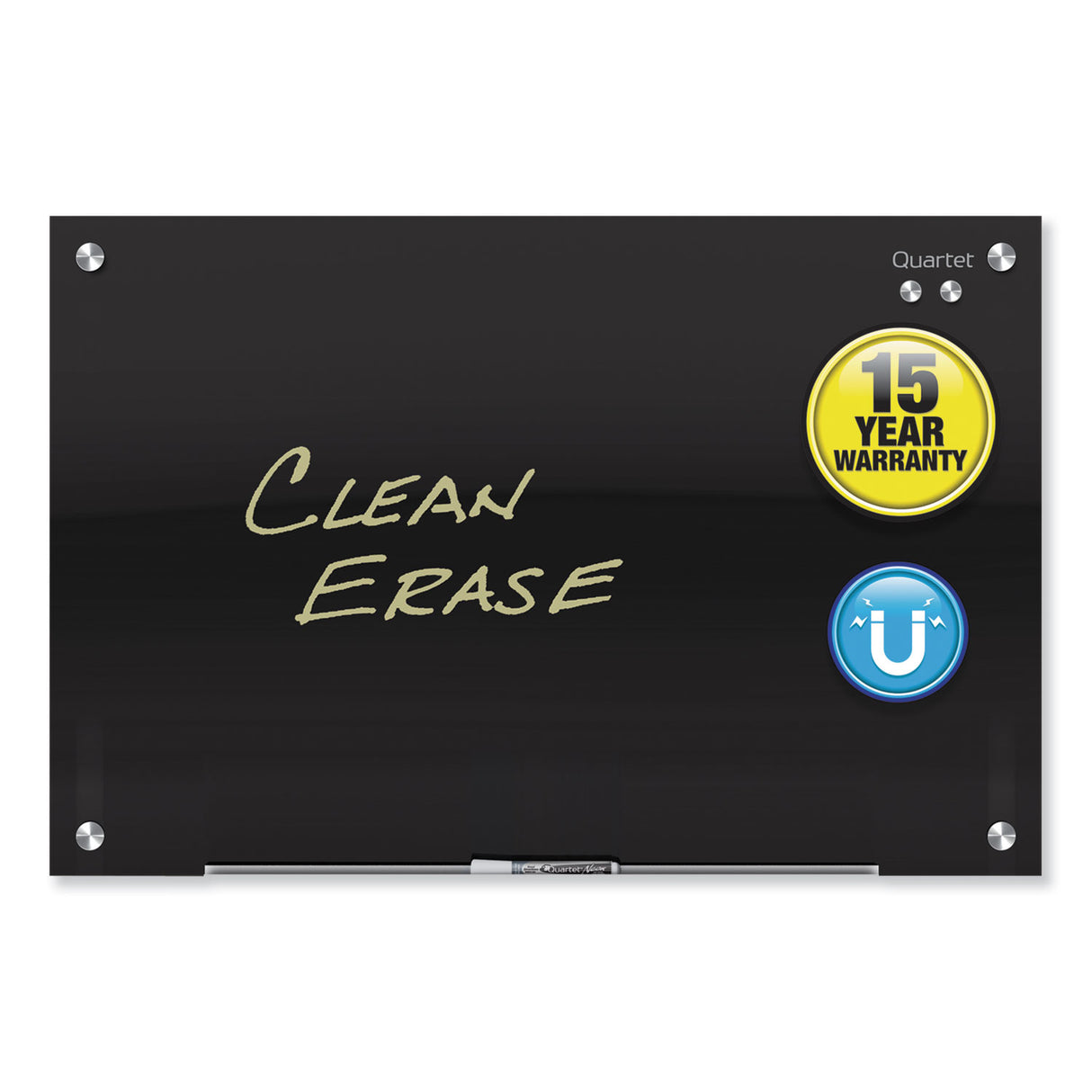 Quartet Infinity Glass Marker Board, 96 x 48, Black Surface (G9648B)