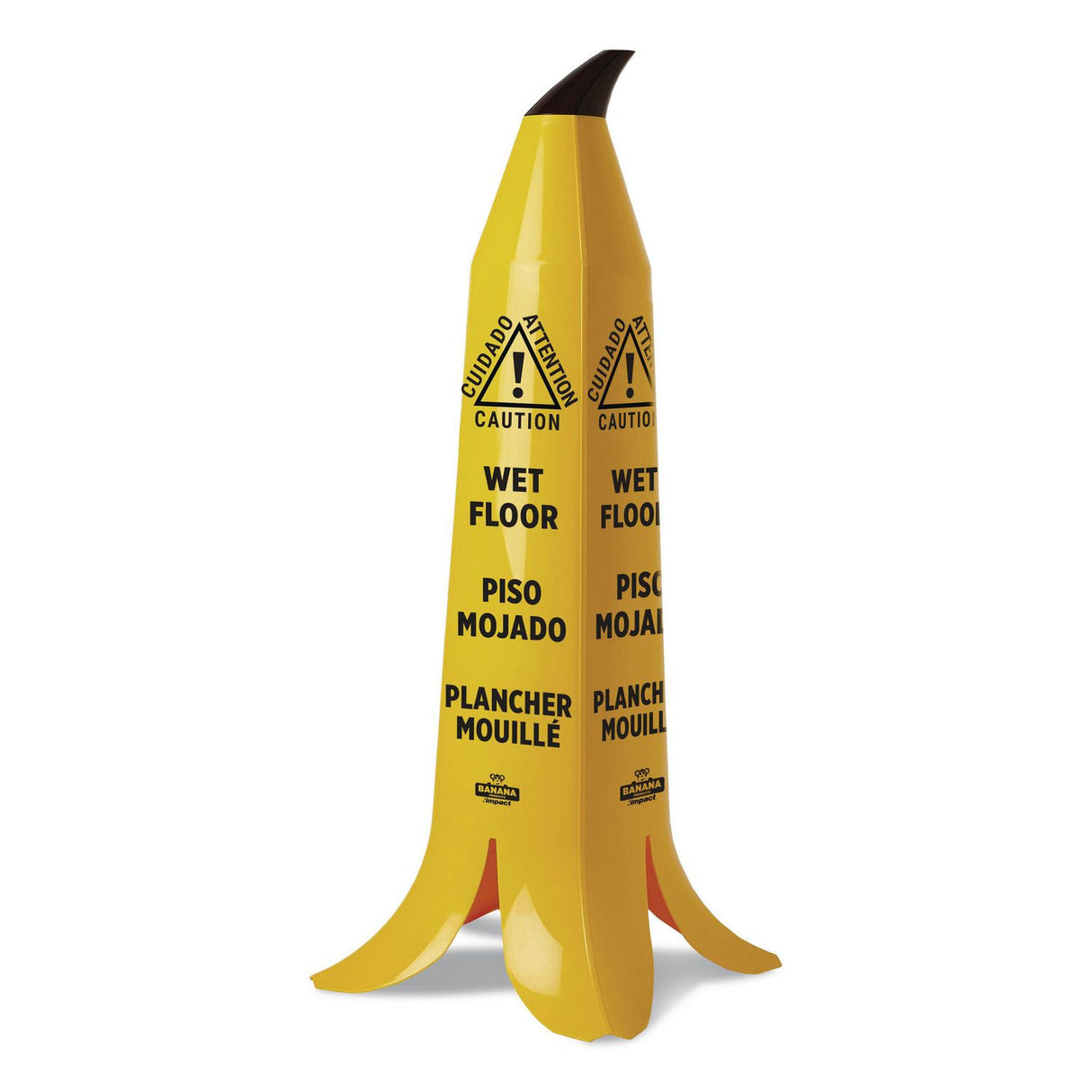 Impact Banana Wet Floor Cones, 14.25 x 14.25 x 36.75, Yellow/Brown/Black (B1101)