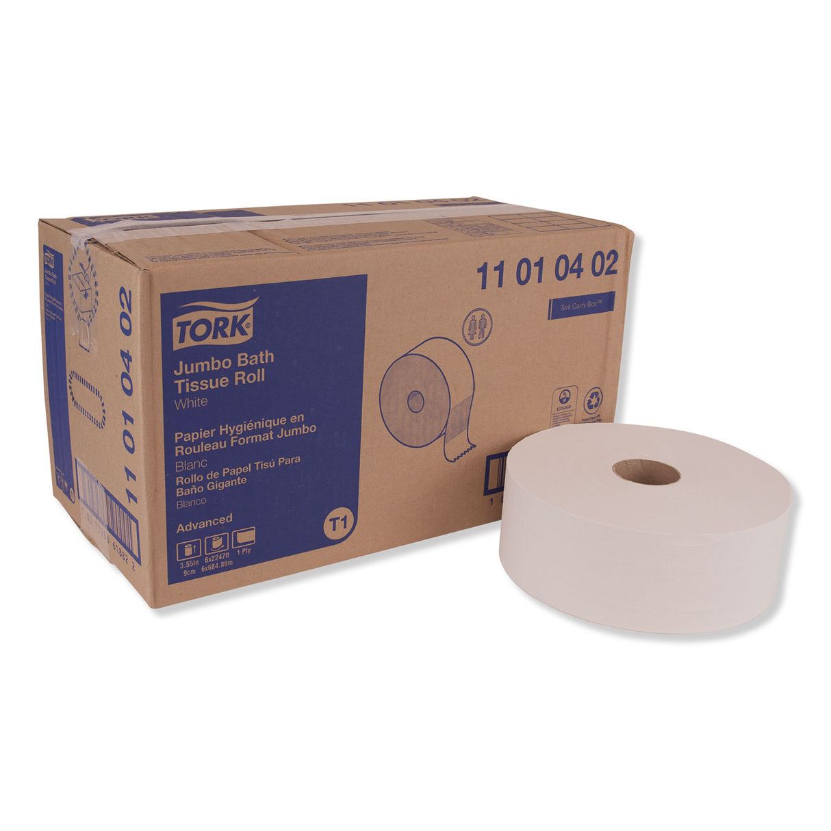 Tork® Advanced Jumbo Toilet Paper, 1-Ply, 2,247-ft., 6 Rolls (11010402)