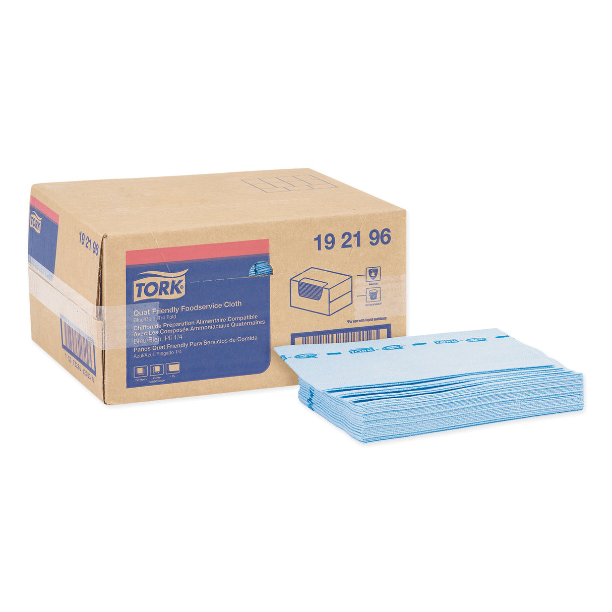 Tork Foodservice Cloth, 13 x 21, Blue, 150/Carton (192196)