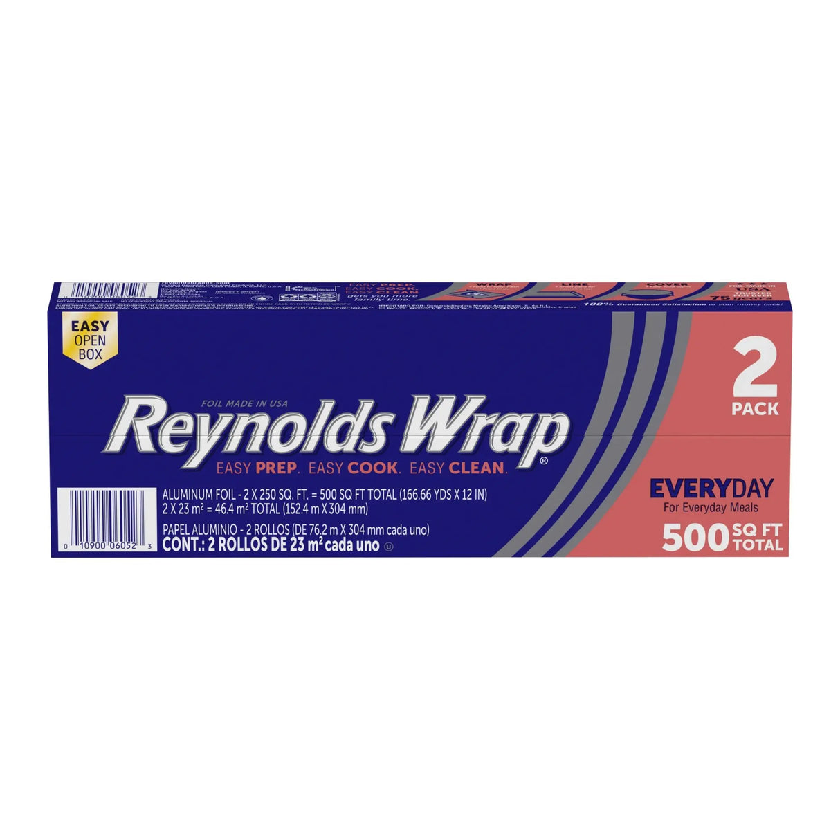 Reynolds Wrap Aluminum Foil (2-Pack, 250 sq ft Each) | Trusted Kitchen Essential for Wrapping & Baking Reynolds