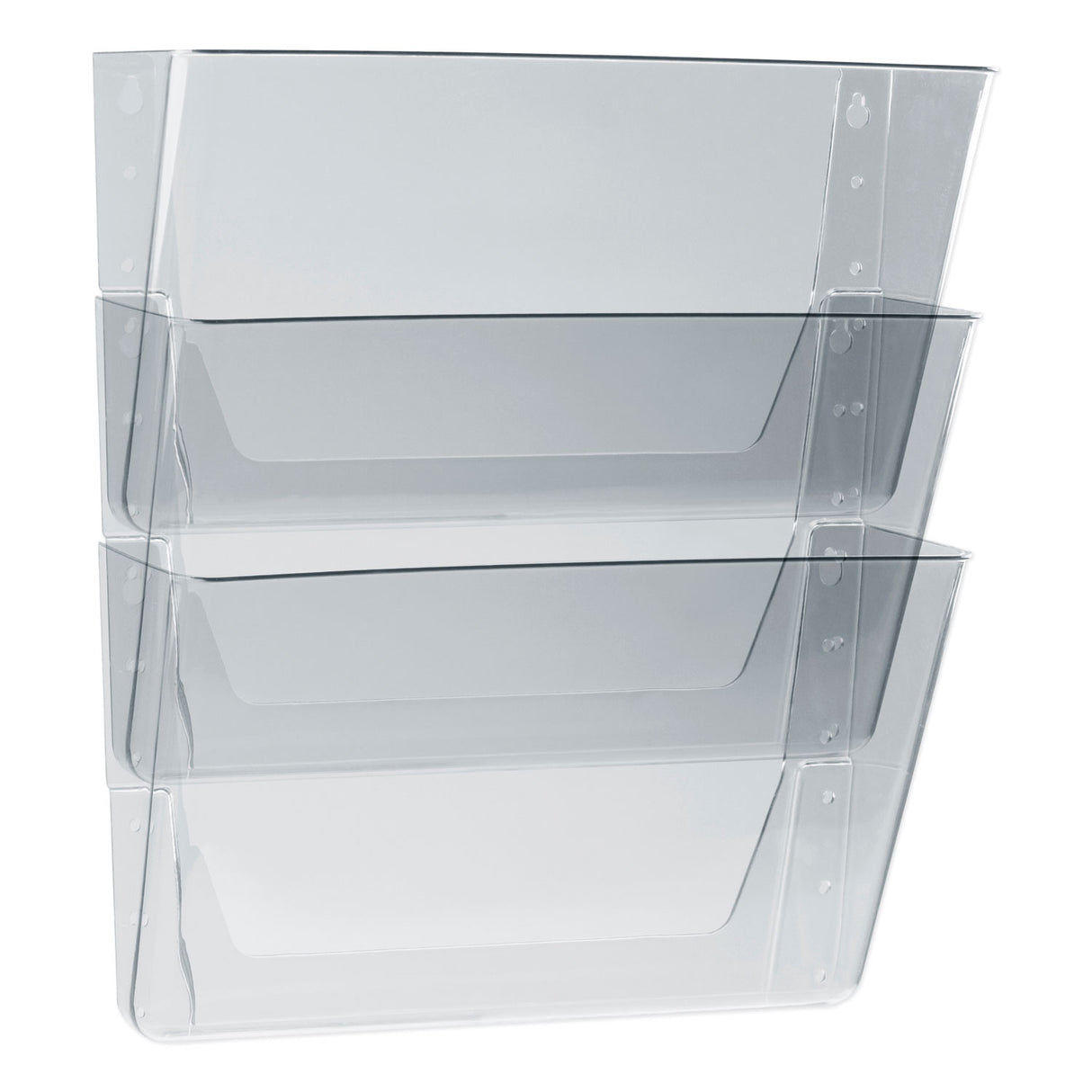 Storex Wall File, 3 Sections, Letter Size, 13" x 4" x 14", Clear, 3/Set (70245U06C)