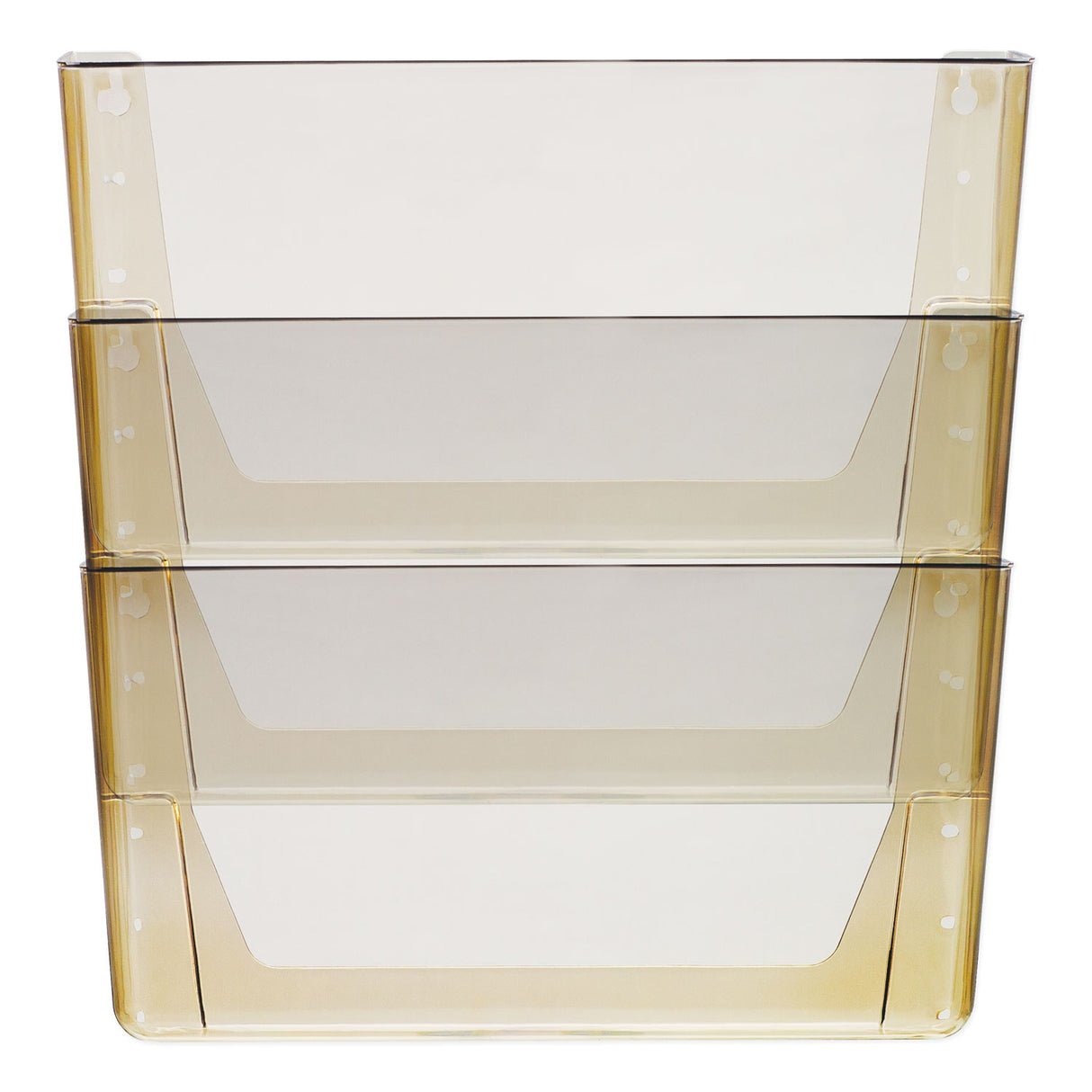 Storex Wall File, 3 Sections, Letter Size, 13" x 4" x 14", Smoke, 3/Set (70246U06C)