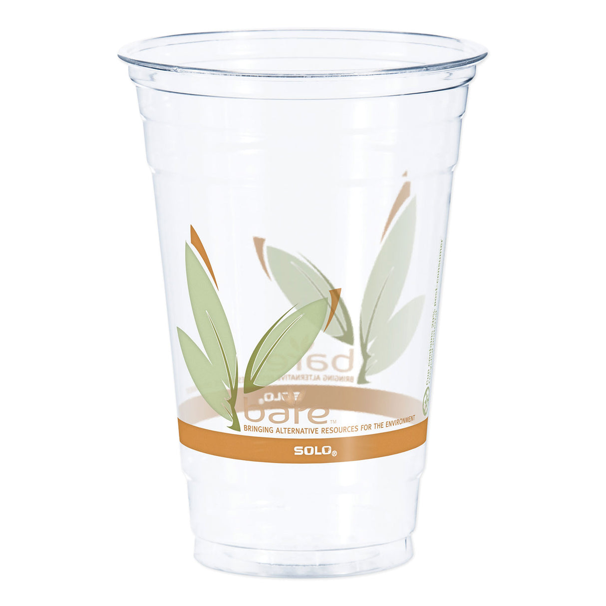 Dart Bare Eco-Forward RPET Cold Cups 20 oz, ProPlanet Seal, Leaf Design, Clear, 50/Pack, 12 Packs/Carton (RTP20BARE)