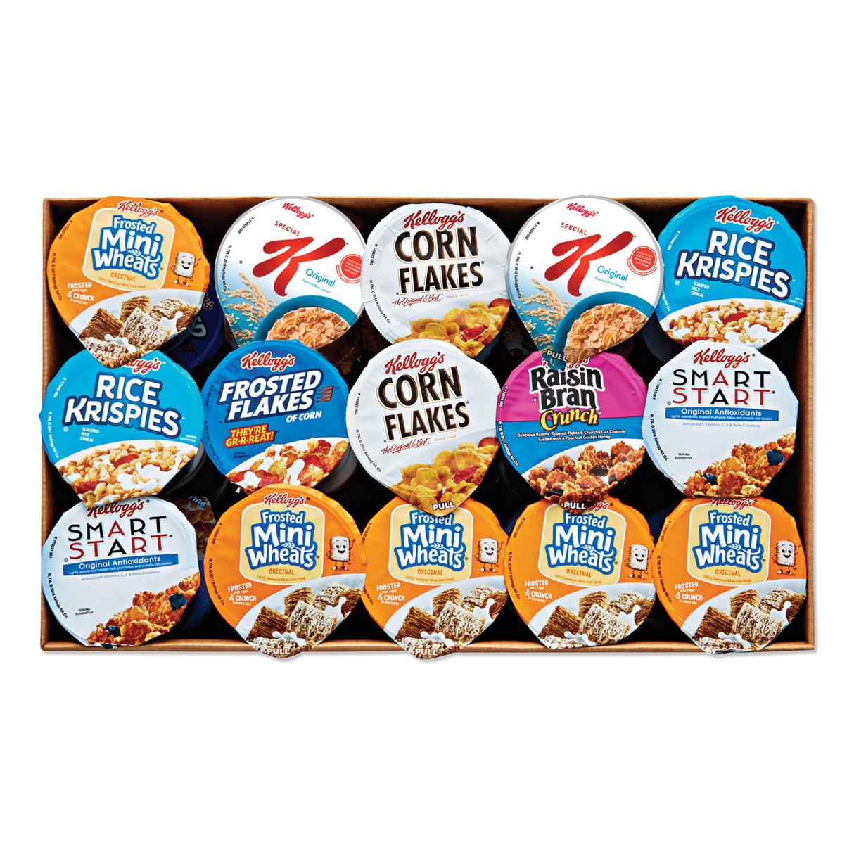 Kellogg's Breakfast Cereal - Single Serve, Classic Assortment, 2.1 oz Cup, 60/Carton (12609)