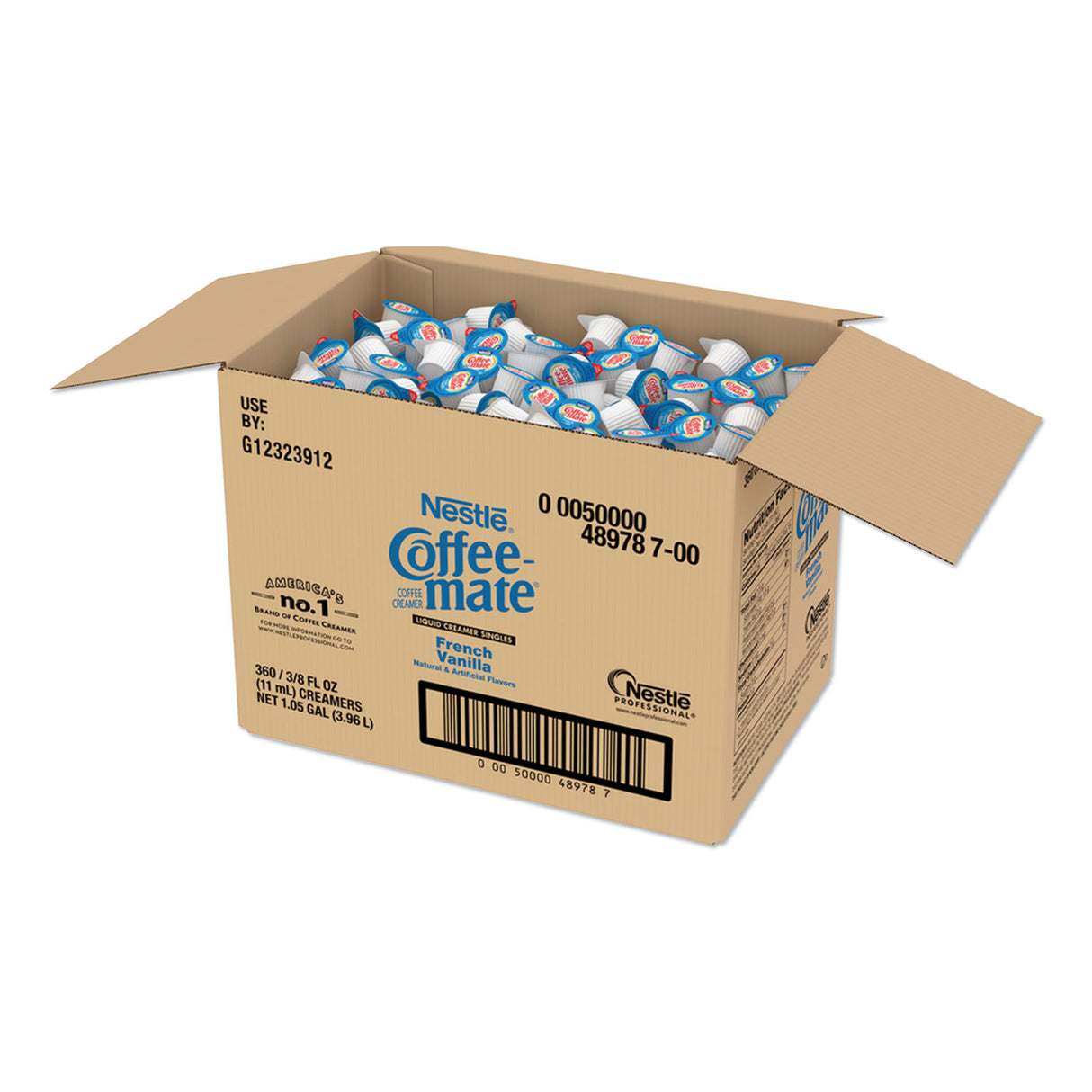 Coffee-mate Liquid Coffee Creamer, French Vanilla, 0.38 oz Mini Cups, 360 Cups/Carton (48978)