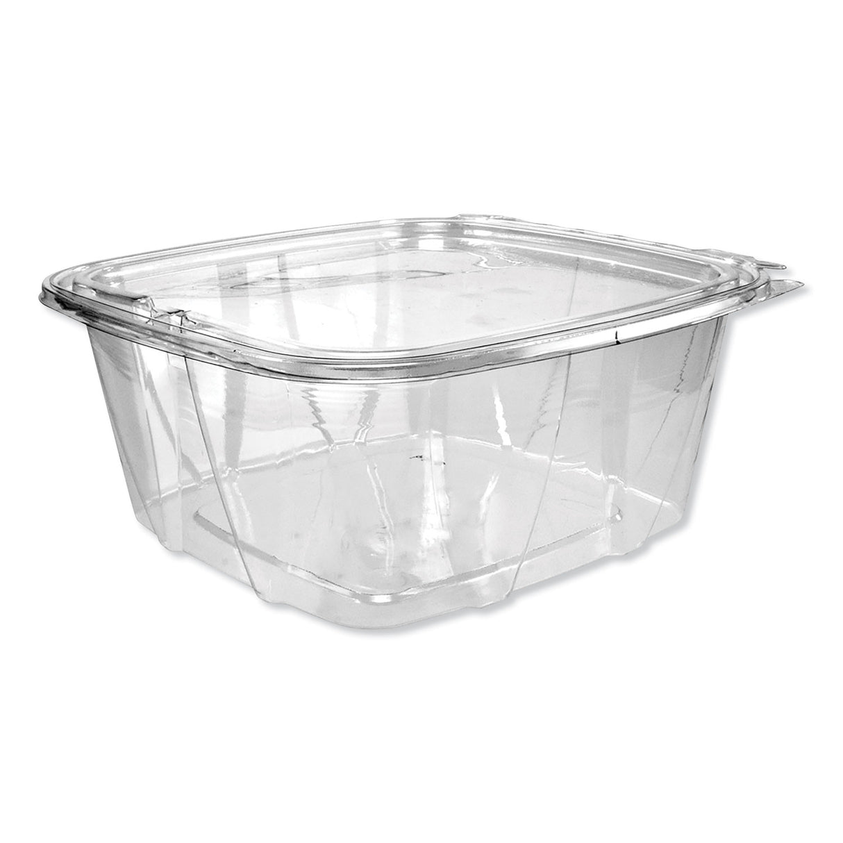 Dart ClearPac SafeSeal Tamper-Resistant/Evident Containers, Flat Lid, 64 oz, 8.1 x 7.8 x 3.3, Clear, Plastic, 100/Bag, 2 Bags/CT (CH64DEF)