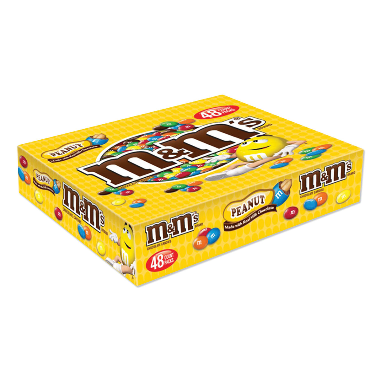M&M's Chocolate Candies, Peanut, Individually Wrapped, 1.74 oz, 48/Box (01232)