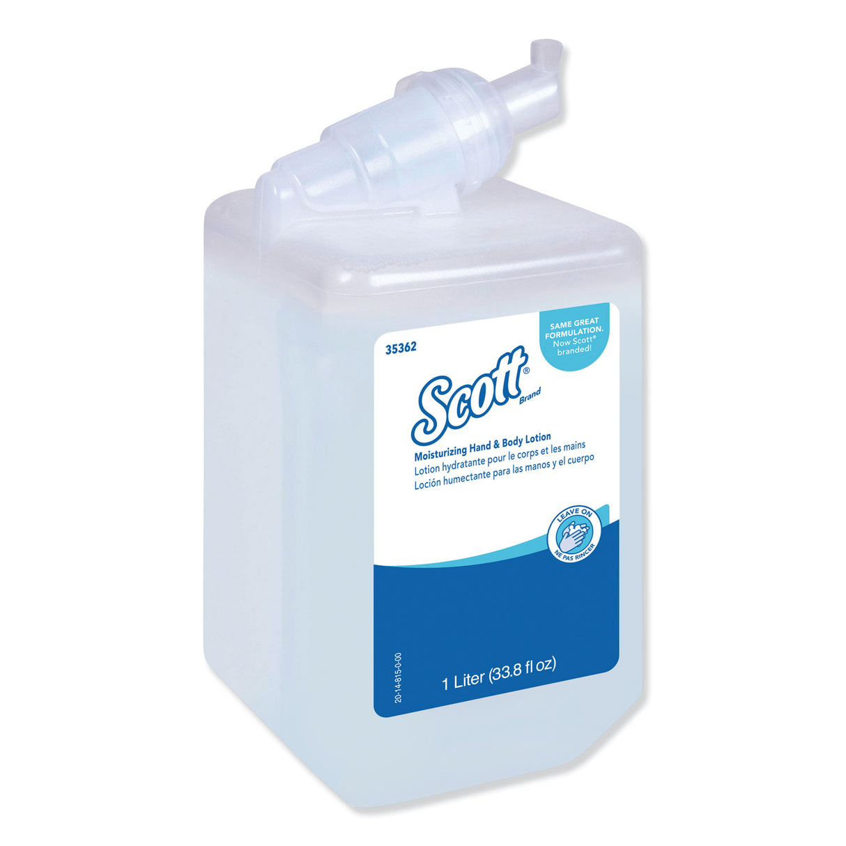 Scott Moisturizing Hand and Body Lotion, 1 L Bottle, Fresh Scent, 6/Carton (35362CT)