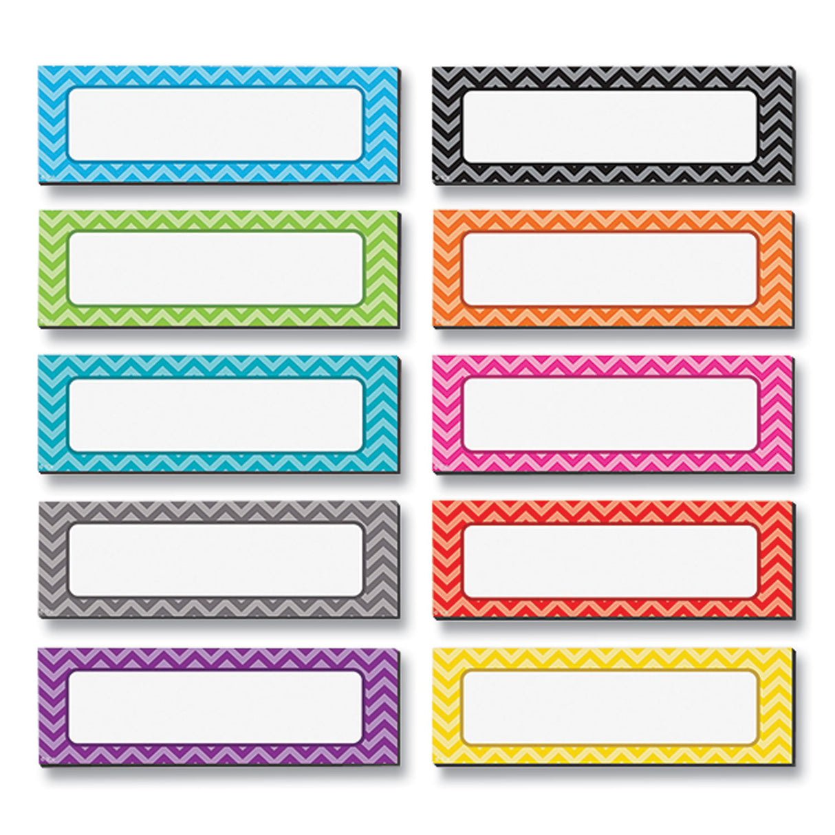 Teacher Created Resources Chevron Labels Magnetic Accents, Chevron Labels, 1.5" x 4.75", Assorted Colors, 20/Pack (77204)