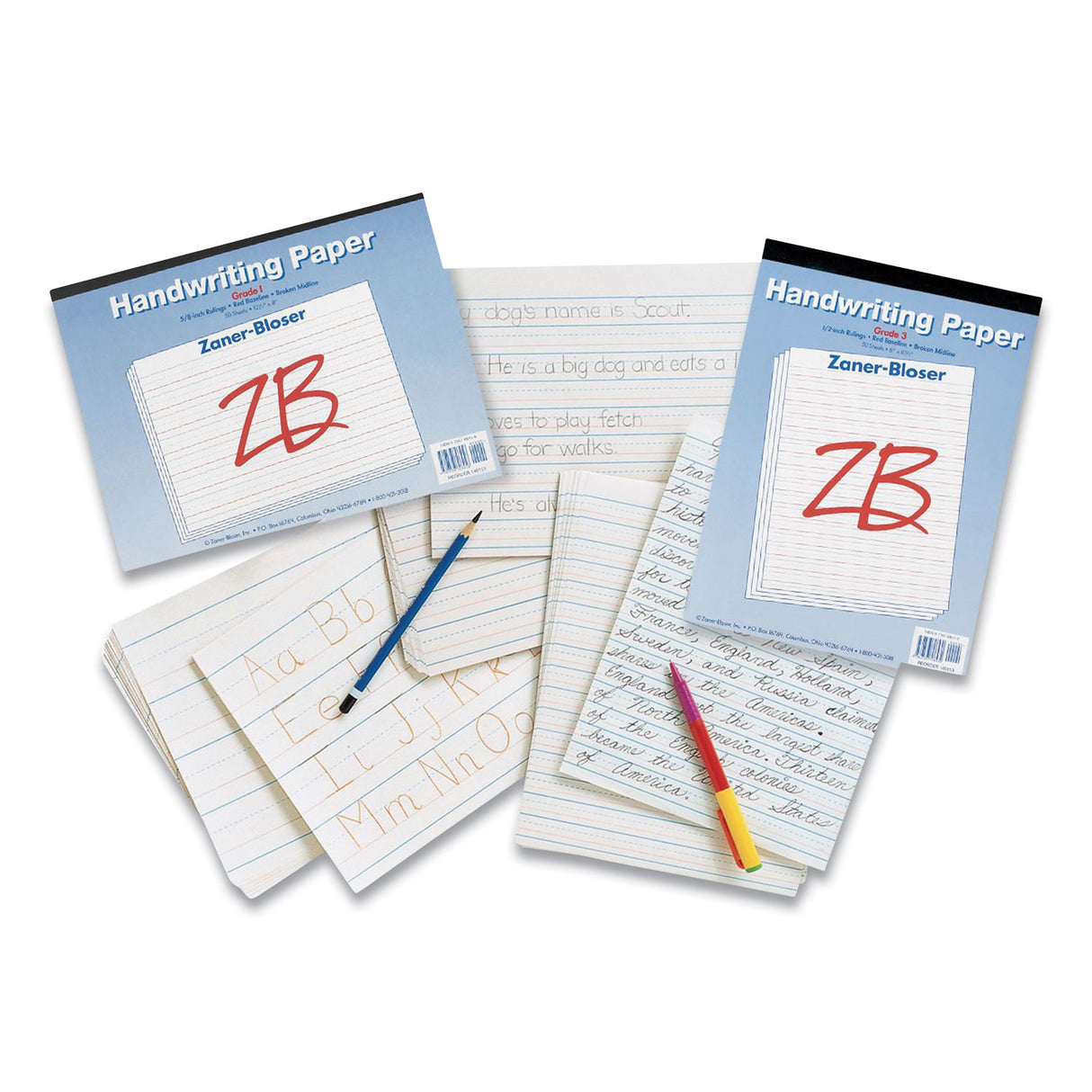 Pacon Multi-Program Handwriting Paper, 30 lb Bond Weight, 3/4" Long Rule, Two-Sided, 8 x 10.5, 500/Pack (ZP2609)