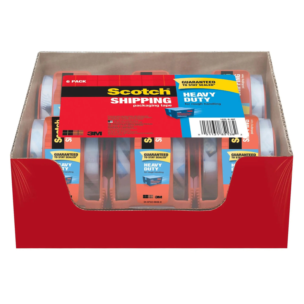 Scotch · Heavy-Duty Shipping Tape with Dispenser (6-Pack, 2" x 1,000") | Secure & Clear Seal Scotch