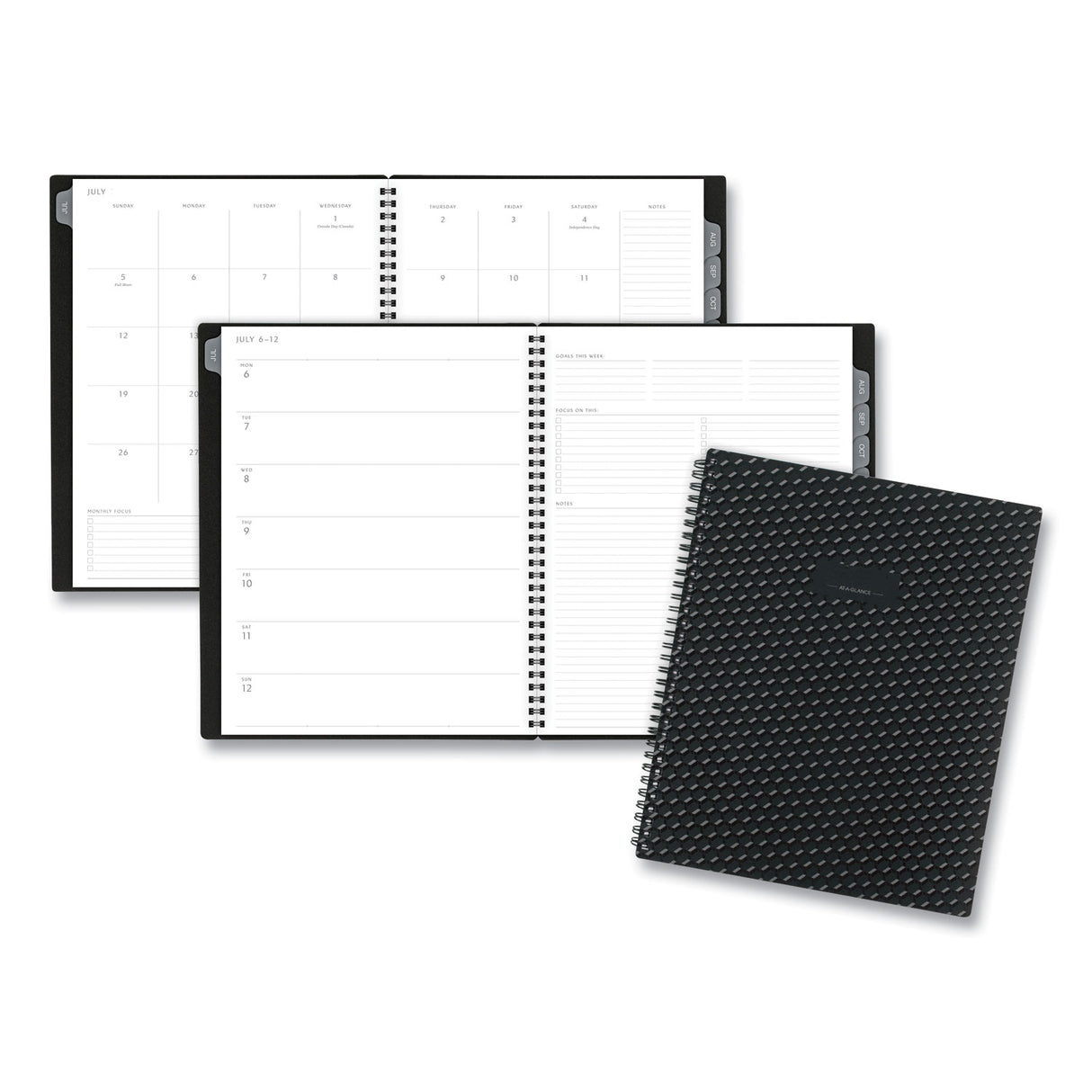 AT-A-GLANCE Elevation Academic Weekly/Monthly Planner, 11 x 8.5, Black Cover, 12-Month (July to June): 2024 to 2025 (75959P05)