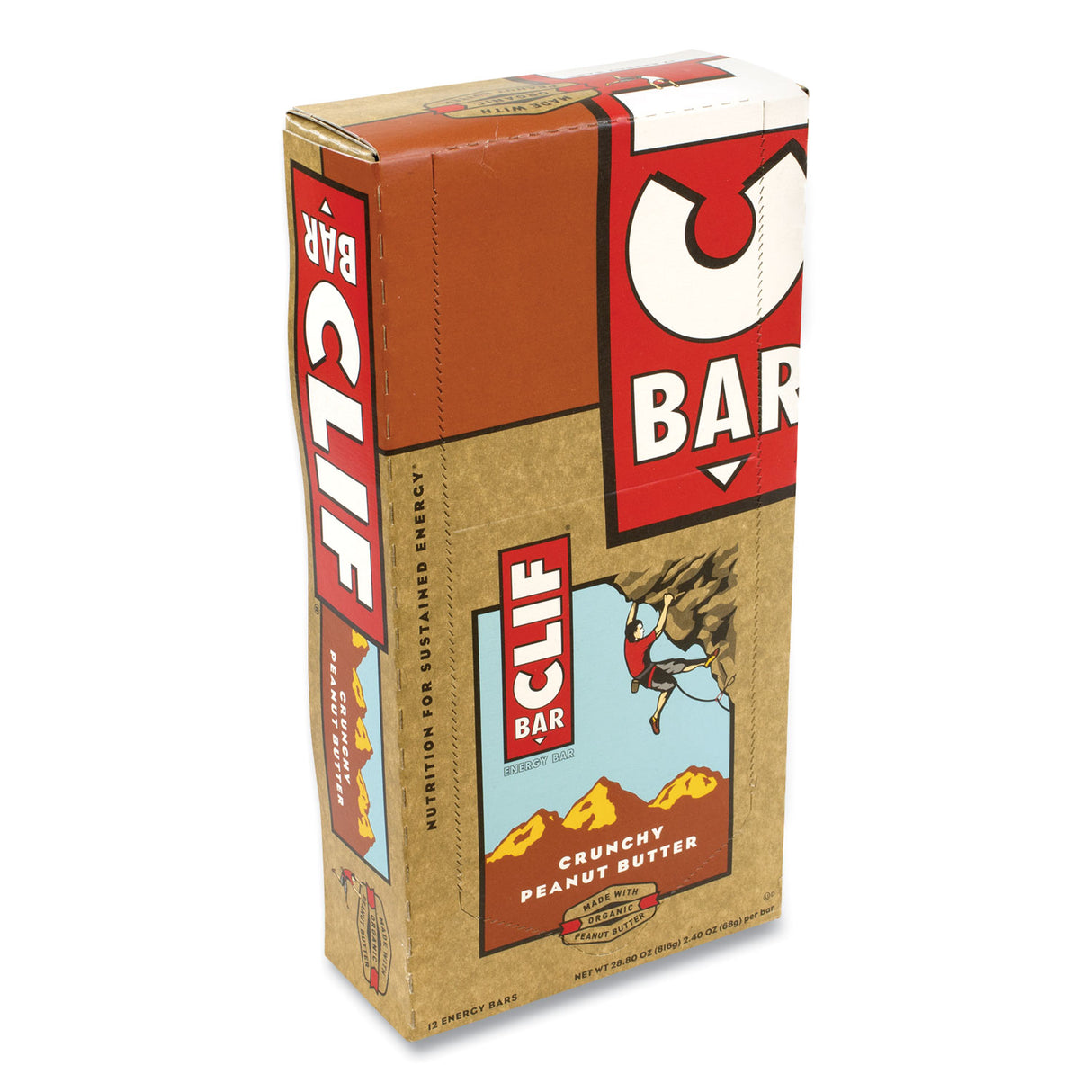 CLIF Bar Energy Bar, Crunchy Peanut Butter, 2.4 oz, 12/Box (20900633)