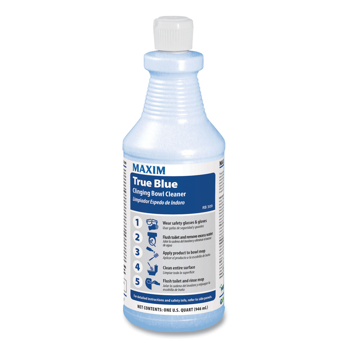 Maxim True Blue Clinging Bowl Cleaner, Mint Scent, 32 oz Bottle, 12/Carton (03090012)
