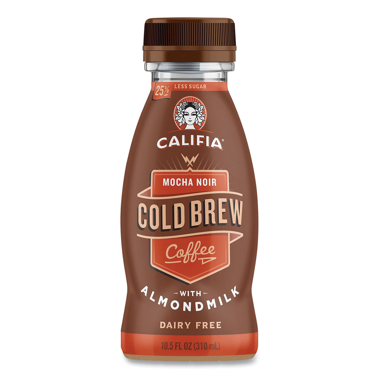 CALIFIA FARMS Cold Brew Coffee with Almond Milk, 10.5 oz Bottle, Mocha Noir, 8/Pack (90200446)
