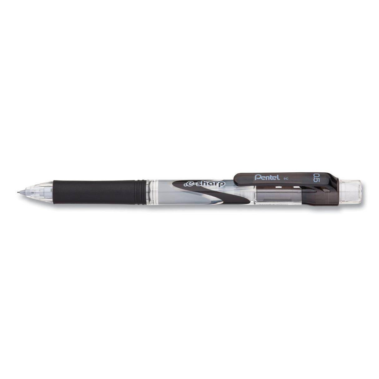 Pentel .e-Sharp Mechanical Pencil, 0.5 mm, HB (#2), Black Lead, Black Barrel, Dozen (AZ125A)