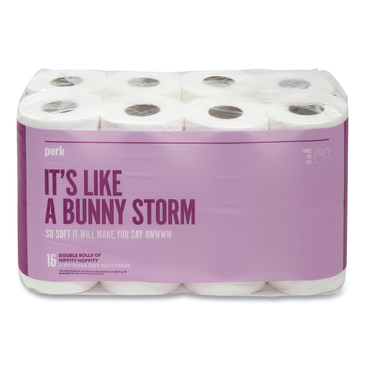 Perk Ultra Soft Toilet Paper, 2-Ply, 54 Sheets, 16 Rolls (PRK24380330)