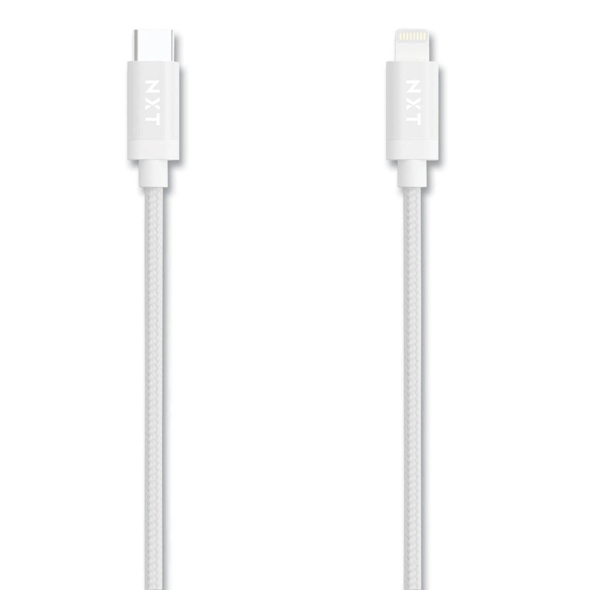 NXT Technologies Braided Apple Lightning Cable to USB-C Cable, 6 ft, White (24411020)