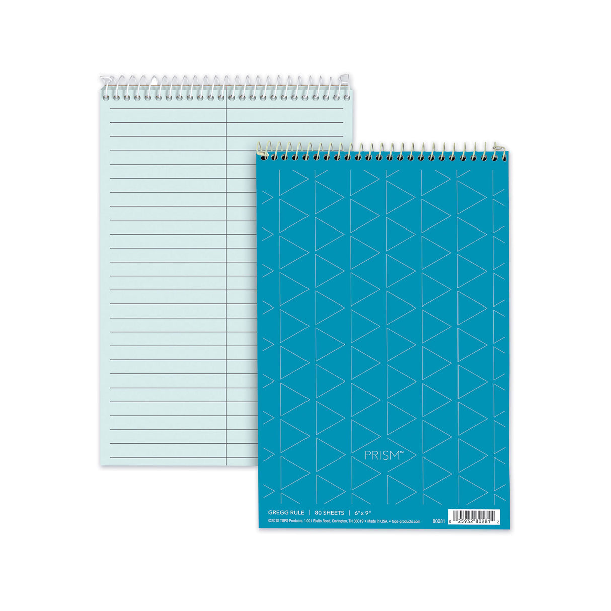 TOPS Prism Steno Pads, Gregg Rule, Blue Cover, 80 Blue 6 x 9 Sheets, 4/Pack (80284)