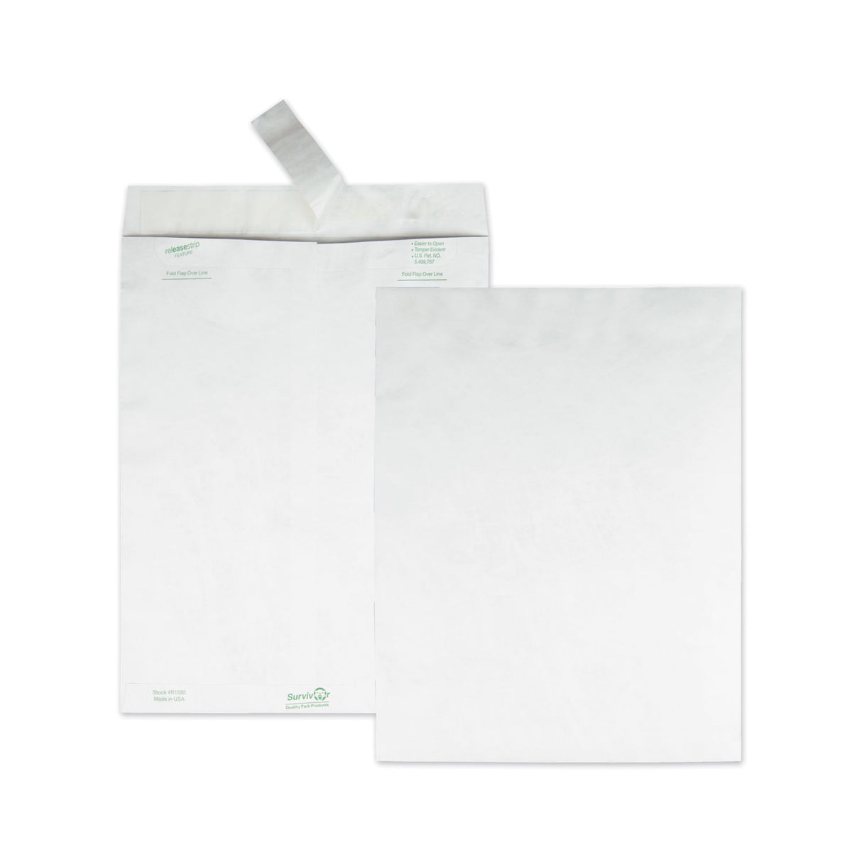 Survivor Lightweight 14 lb Tyvek Catalog Mailers, #13 1/2, Square Flap, Redi-Strip Adhesive Closure, 10 x 13, White, 100/Box (R1580)