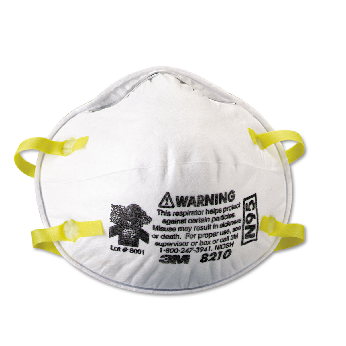 3M Lightweight Particulate Respirator 8210, N95, Standard Size, 20/Box