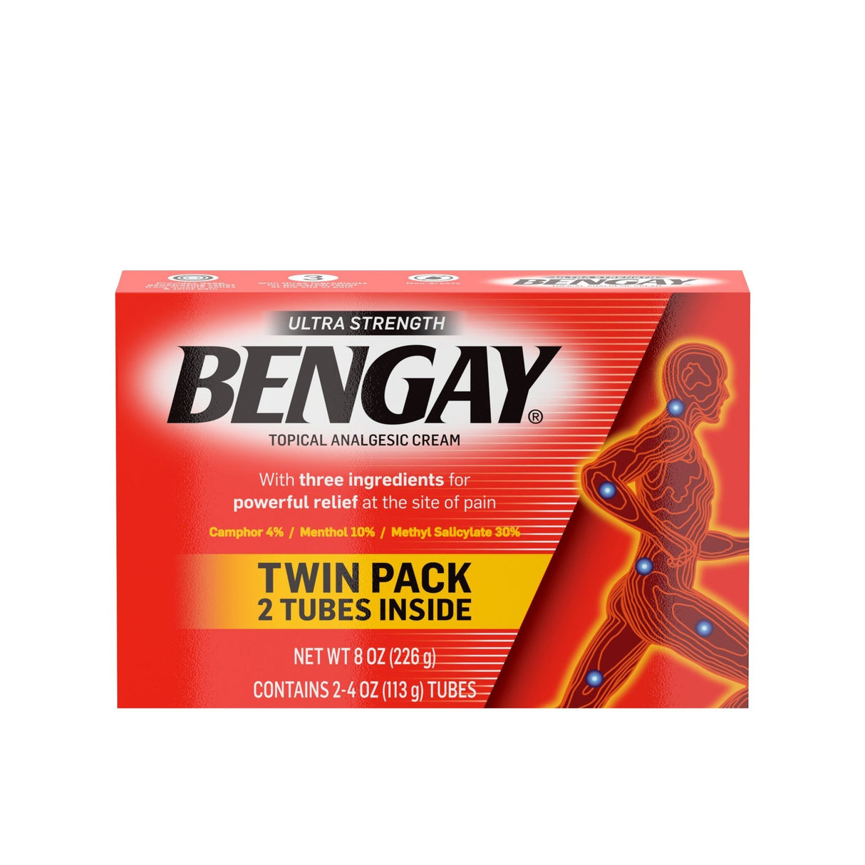 Bengay Ultra Strength Pain Relief Cream (2-Pack, 4 oz Each) | Non-Greasy Formula for Sore Muscles Bengay