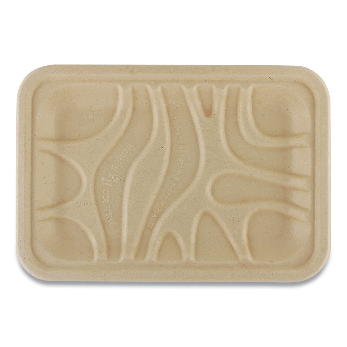 World Centric Fiber Trays, PLA Lined, PFAS Free, 1-Compartment, 8.2 x 5.7 x 0.7, Natural, Paper, 500/Carton (TRSC2SLLF)