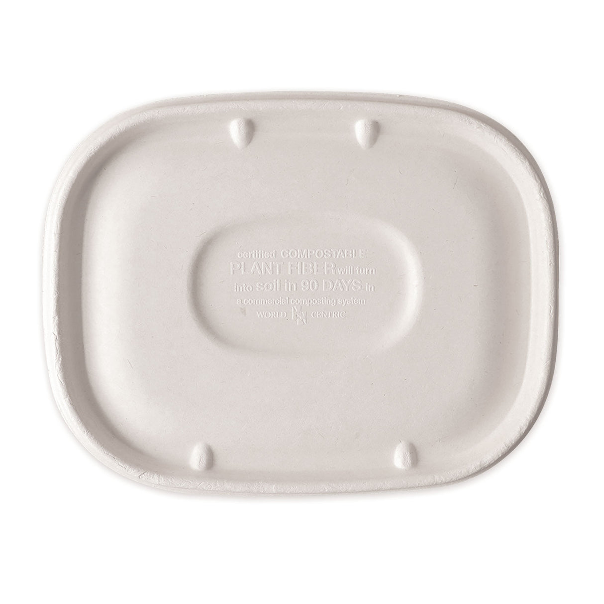 World Centric Fiber Lids for Fiber Containers, 8.9 x 6.9 x 0.4, Natural, Paper, 400/Carton (CTLSCU3LF)