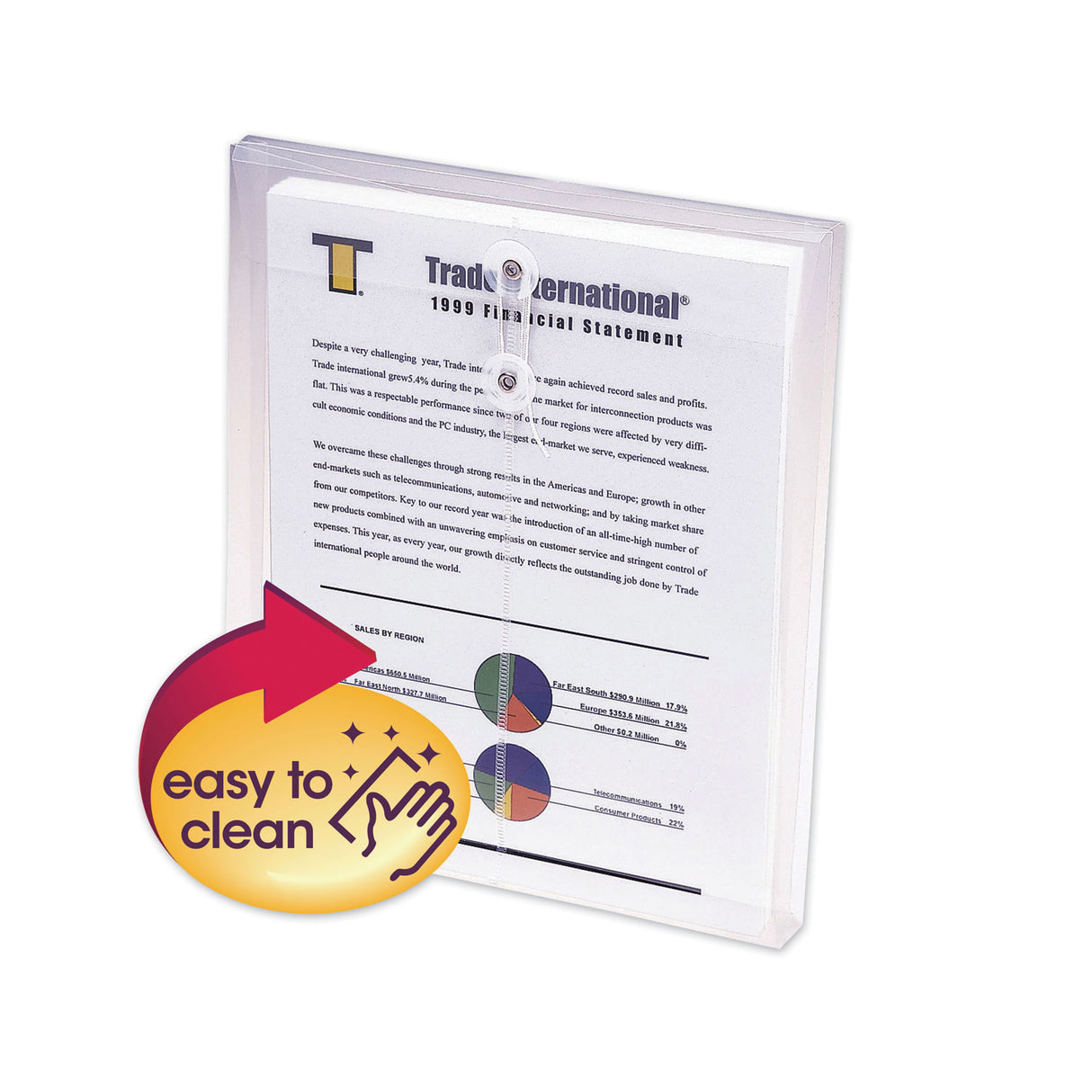 Smead Poly String and Button Interoffice Envelopes, Open-End (Vertical), 9.75 x 11.63, Clear, 5/Pack (89540)