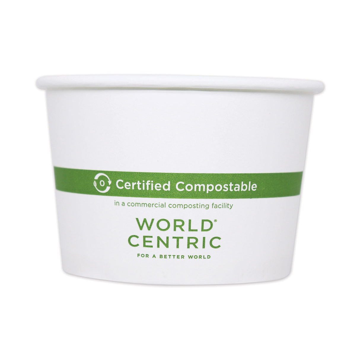World Centric Paper Bowls, 8 oz, 3.5" Diameter x 2.3"h, White, 1,000/Carton (BOPA8)
