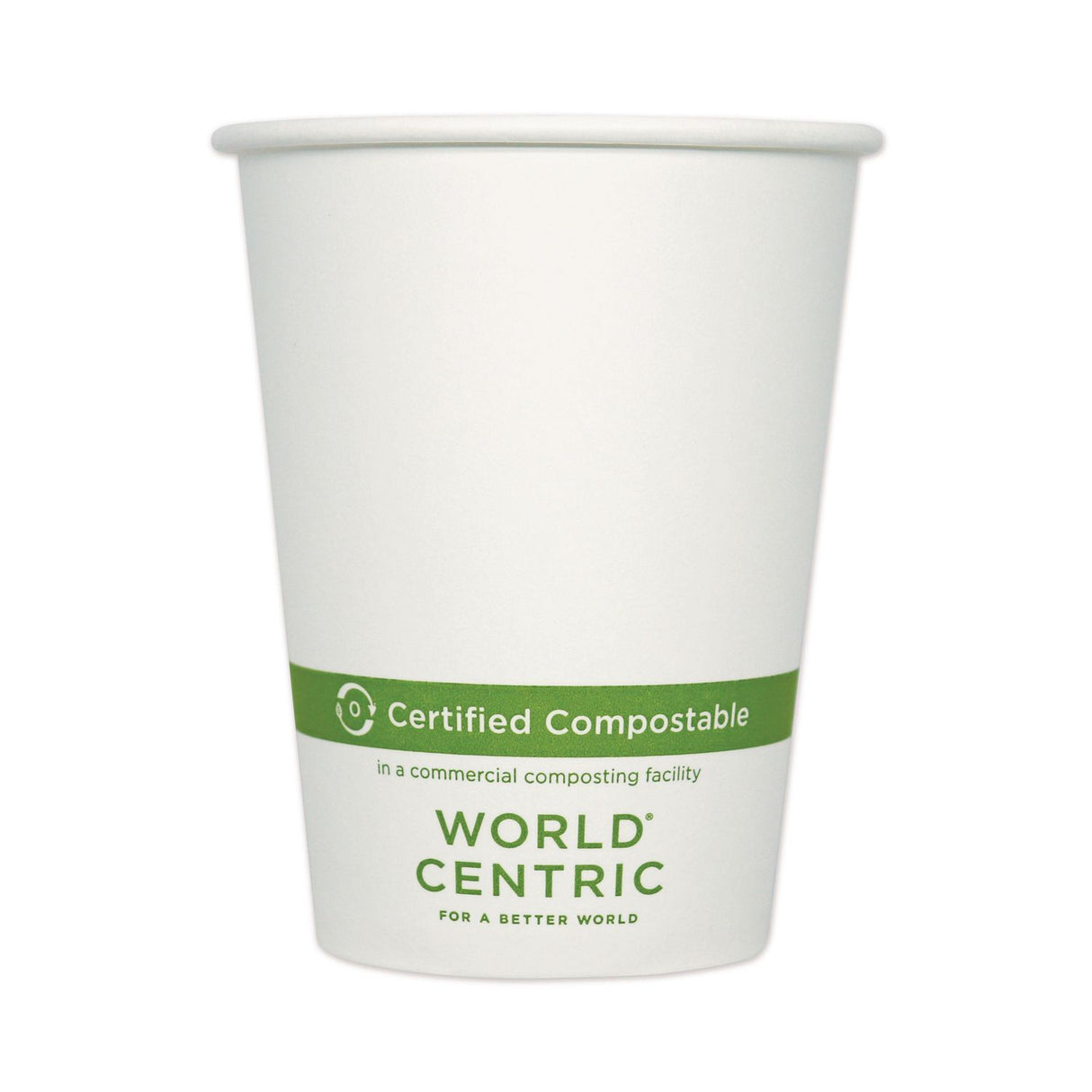 World Centric Paper Hot Cups, 12 oz, White, 1,000/Carton (CUPA12)