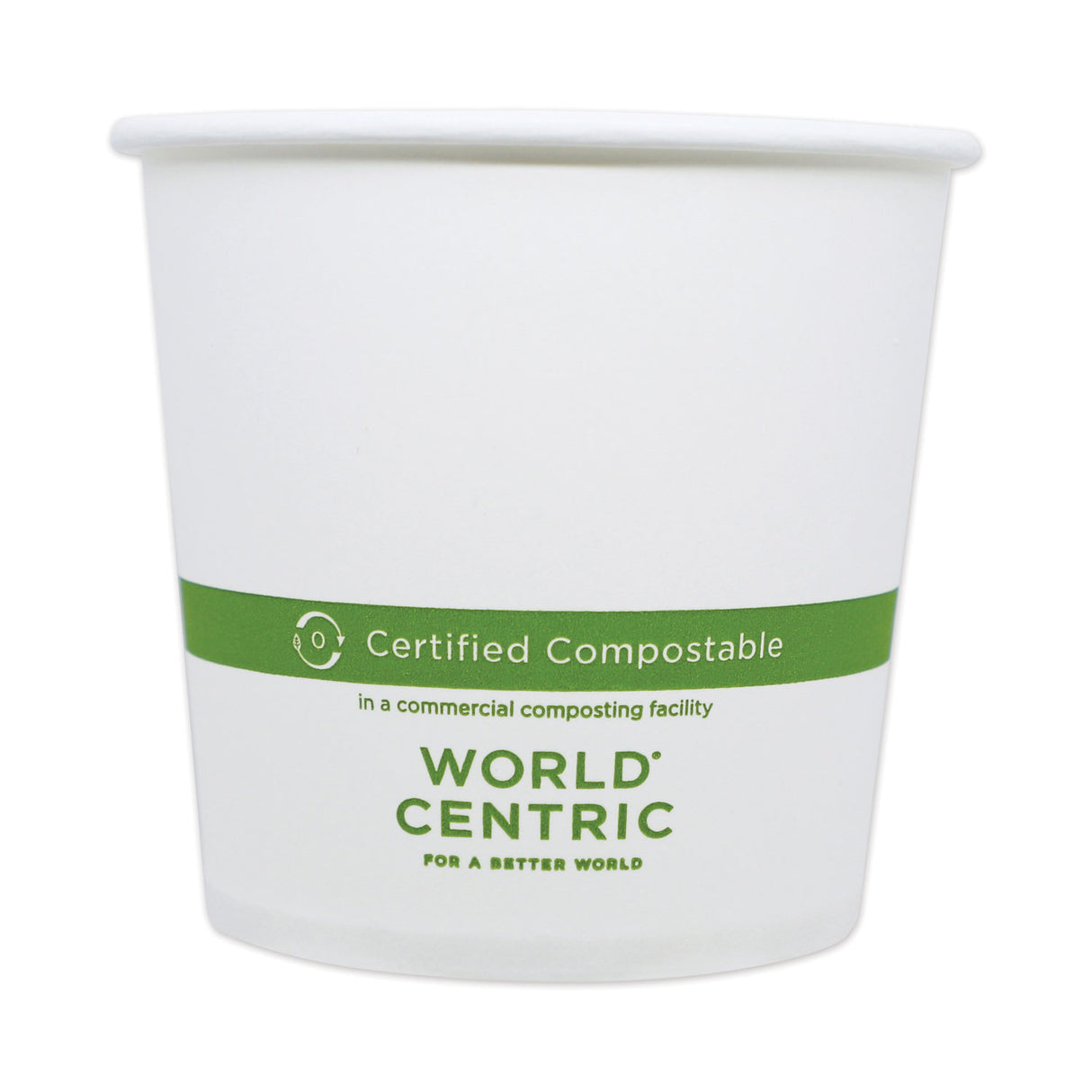 World Centric Paper Bowls, 24 oz, 4.4" Diameter x 4.4"h, White, 500/Carton (BOPA24)