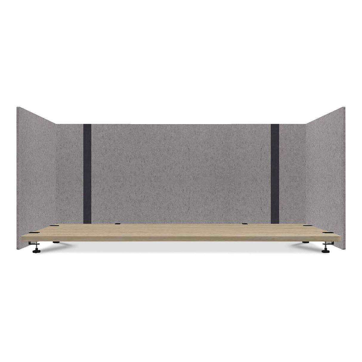 Lumeah Adjustable Desk Screen with Returns, 48 to 78 x 29 x 26.5, Polyester, Gray (LUAD48301G)