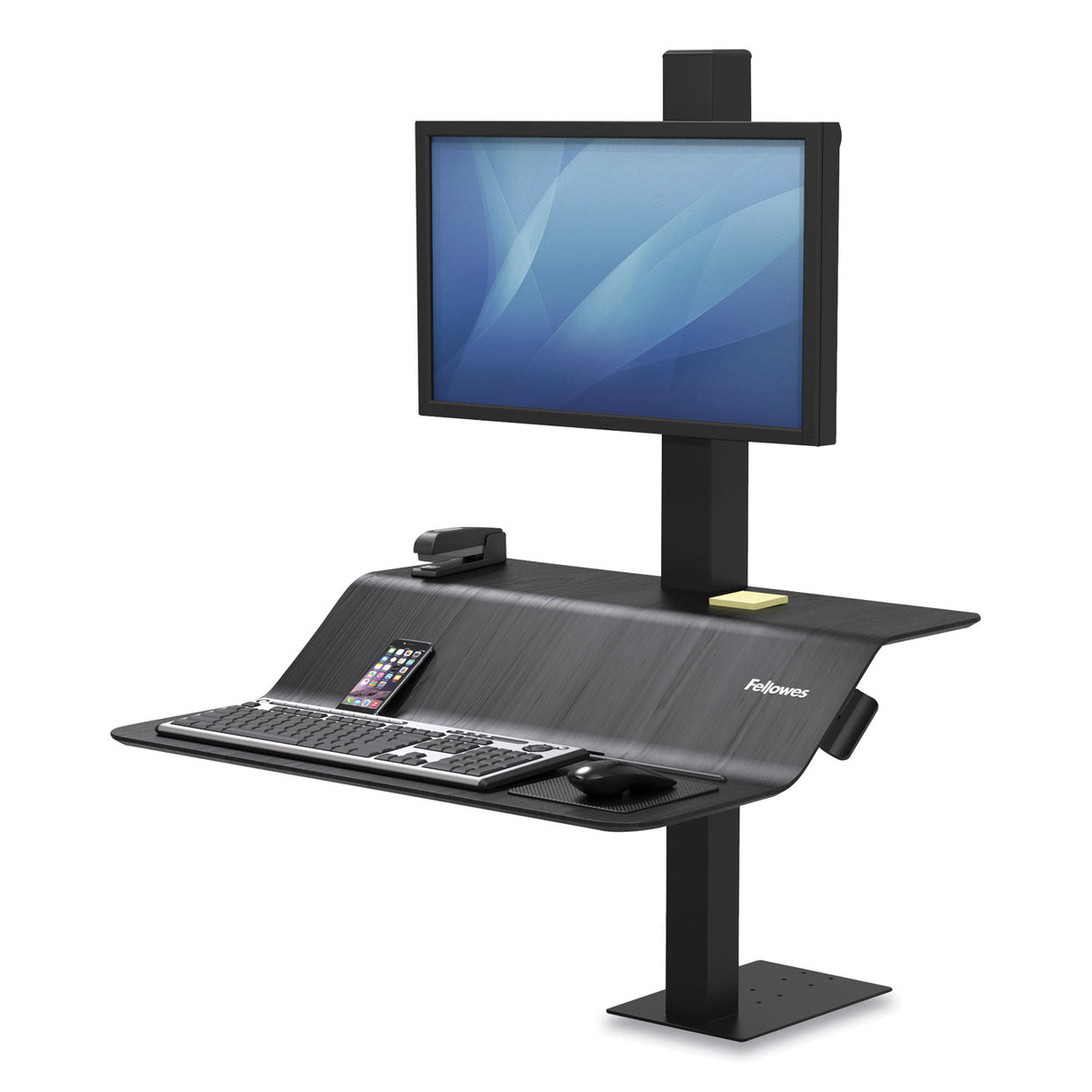 Fellowes Lotus VE Sit-Stand Workstation, 29" x 28.5" x 27.5" to 42.5", Black (8080101)