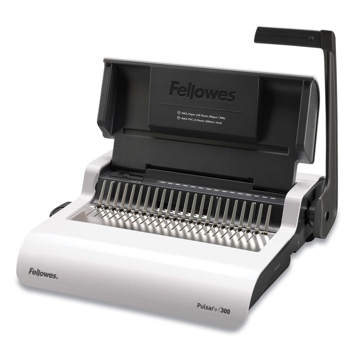 Fellowes Pulsar Manual Comb Binding System, 300 Sheets, 18.13 x 15.38 x 5.13, White (5006801)