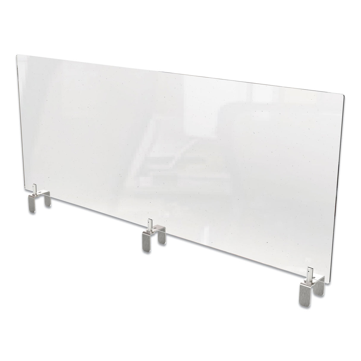 Ghent Clear Partition Extender with Attached Clamp, 48 x 3.88 x 30, Thermoplastic Sheeting (PEC3048A)