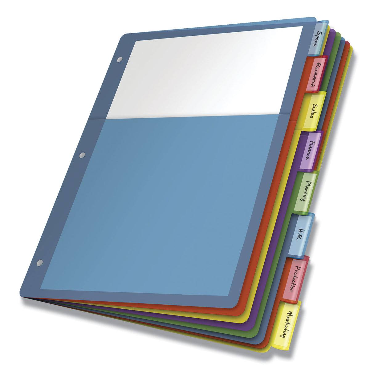 Cardinal Poly 1-Pocket Index Dividers, 8-Tab, 11 x 8.5, Assorted (84017)
