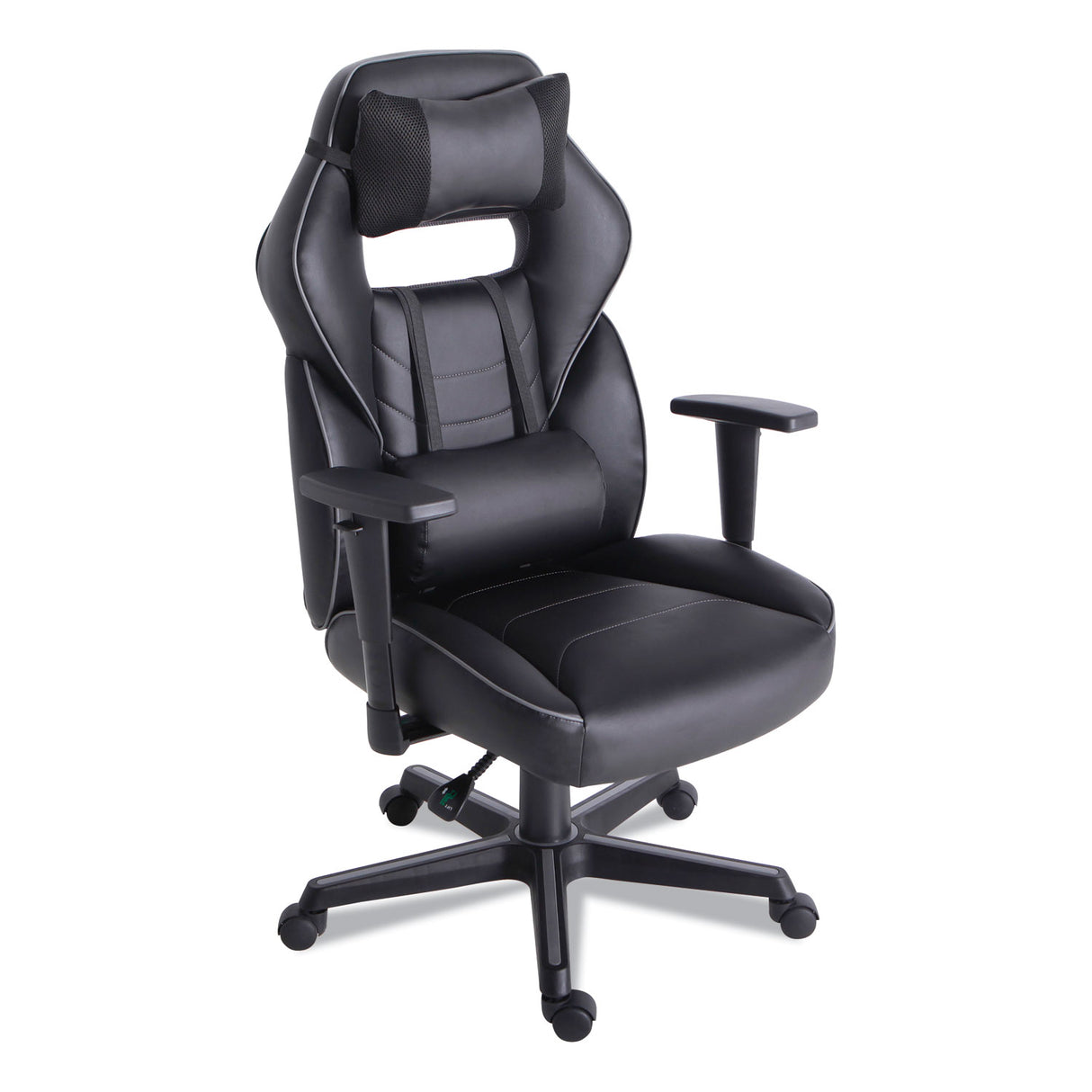 Alera Racing Style Ergonomic Gaming Chair, Supports 275 lb, 15.91" to 19.8" Seat Height, Black/Gray Trim Seat/Back, Black/Gray Base (ALEGM4146)