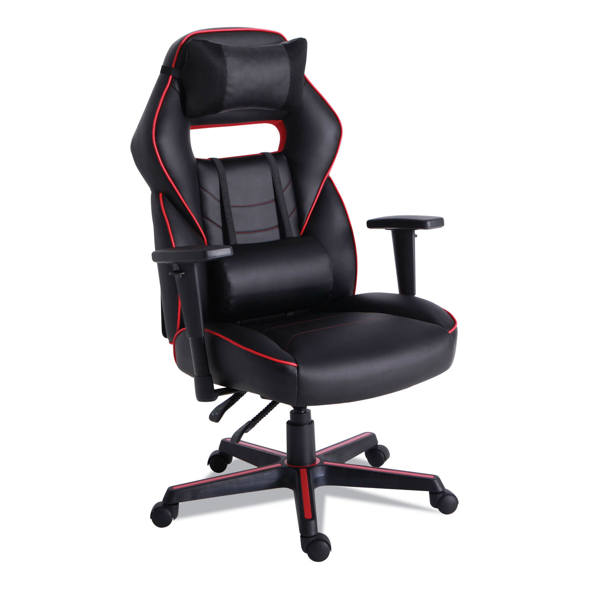 Alera Racing Style Ergonomic Gaming Chair, Supports 275 lb, 15.91" to 19.8" Seat Height, Black/Red Trim Seat/Back, Black/Red Base (ALEGM4136)