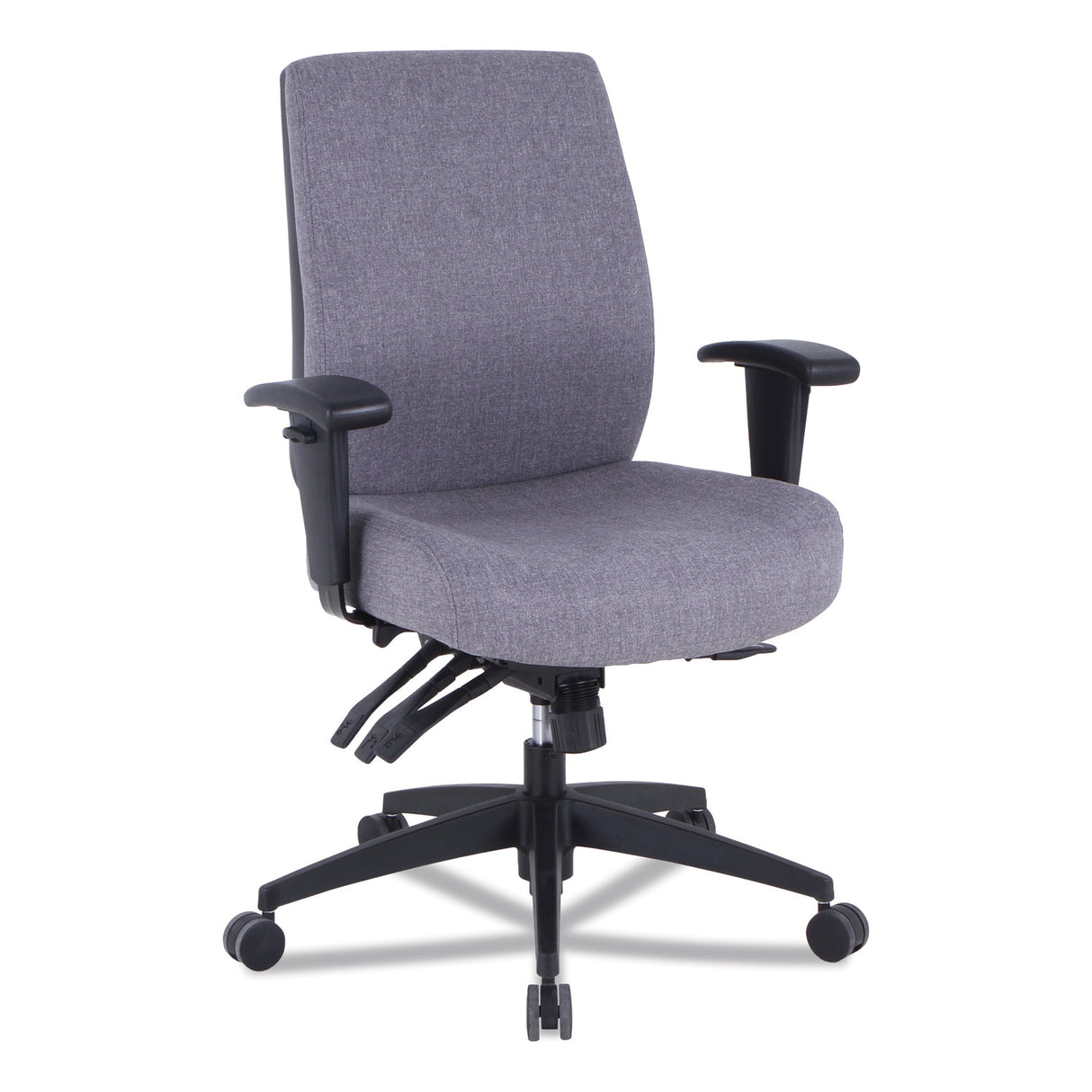 Alera Wrigley Series 24/7 High Performance Mid-Back Multifunction Task Chair, Supports Up to 275 lb, Gray, Black Base (ALEHPT4241)