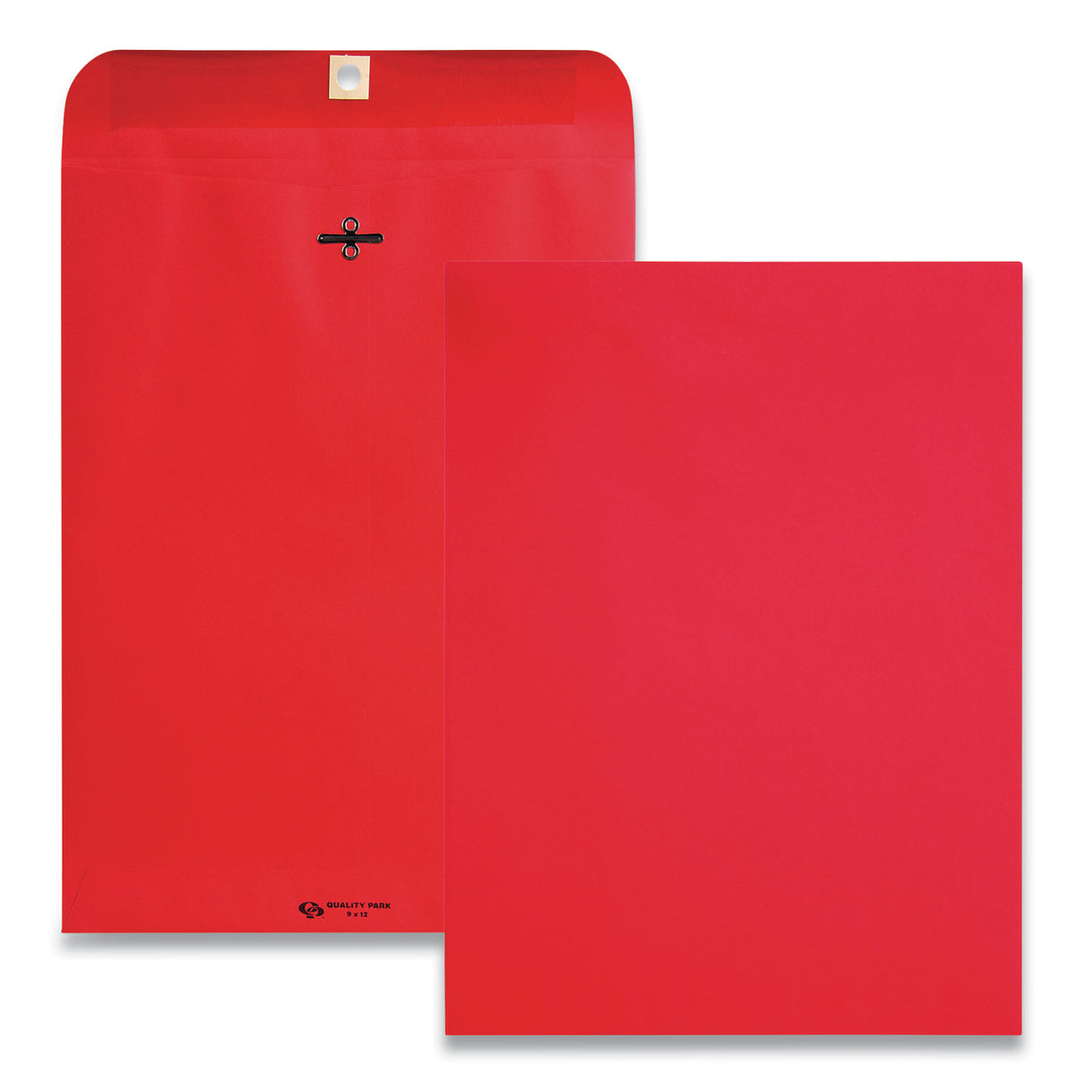 Quality Park Clasp Envelope, 28 lb Bond Weight Paper, #90, Square Flap, Clasp/Gummed Closure, 9 x 12, Red, 10/Pack (38734)