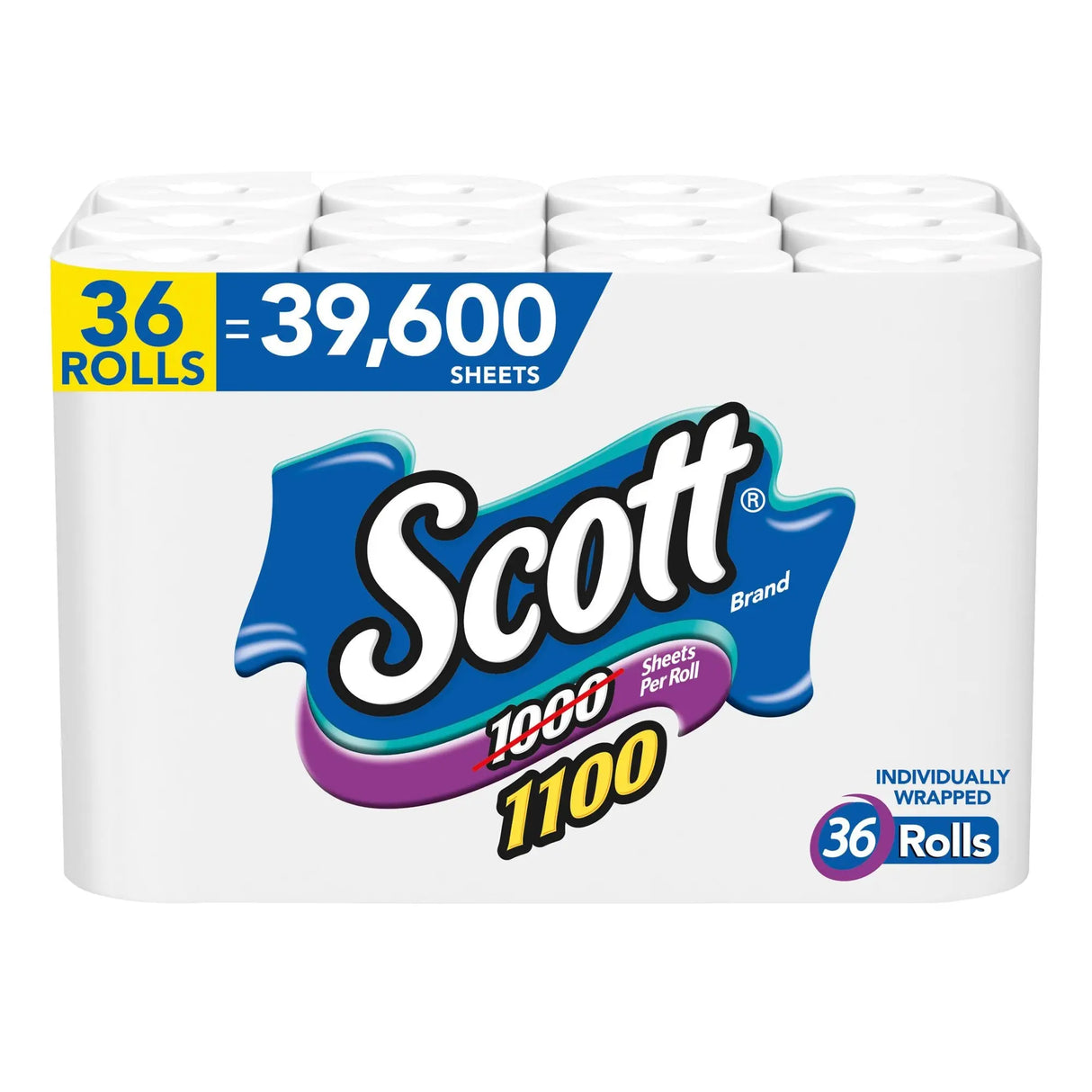 Scott Toilet Paper (36-Pack, 1,100 Sheets Each) | Bulk, Soft & Strong Rolls Scott
