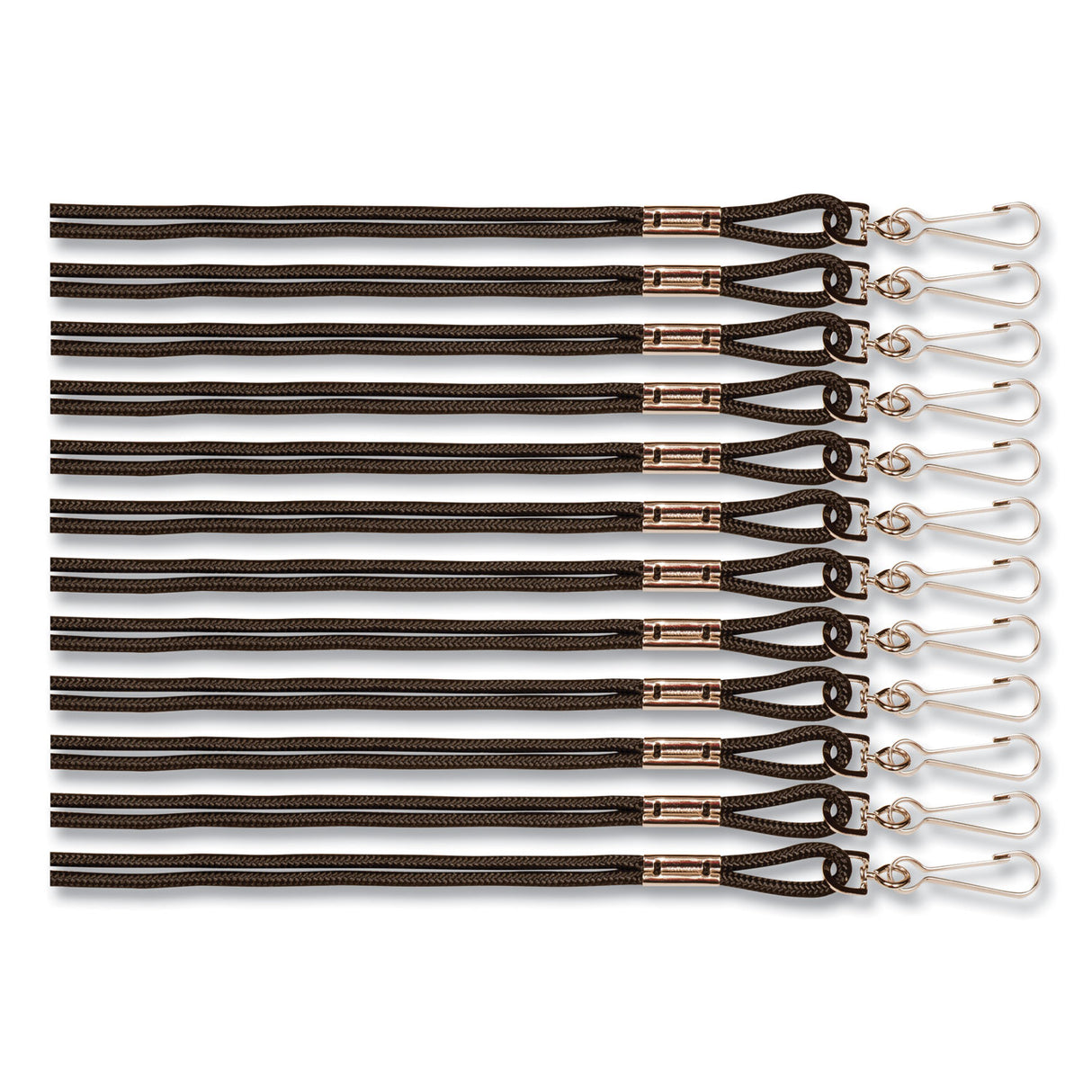 Champion Sports Lanyard, Metal J-Hook Fastener, 20" Long, Black, 12/Pack (126BLK)