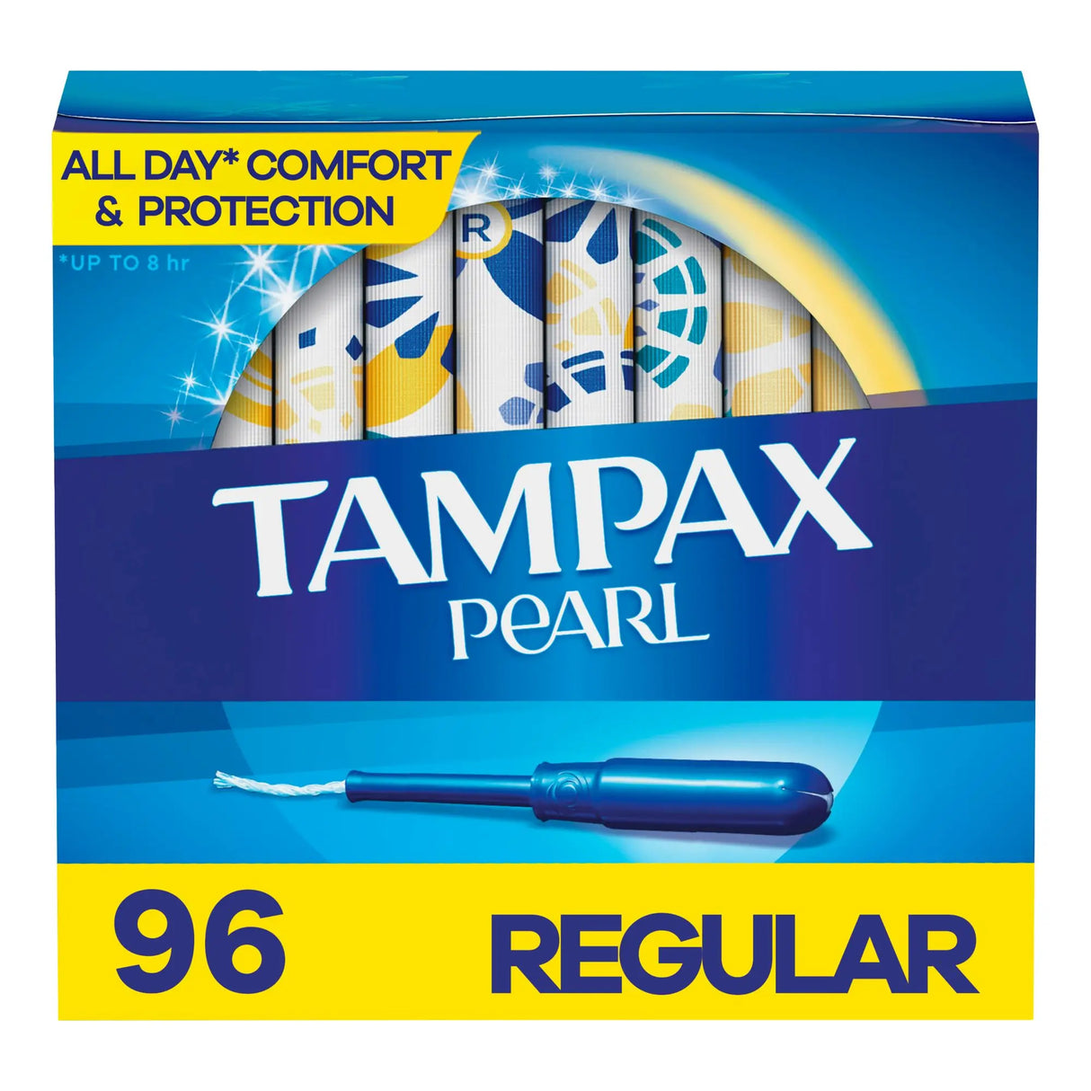 Tampax Pearl Tampons (96-Pack) | LeakGuard Braid, Unscented Comfort Tampax